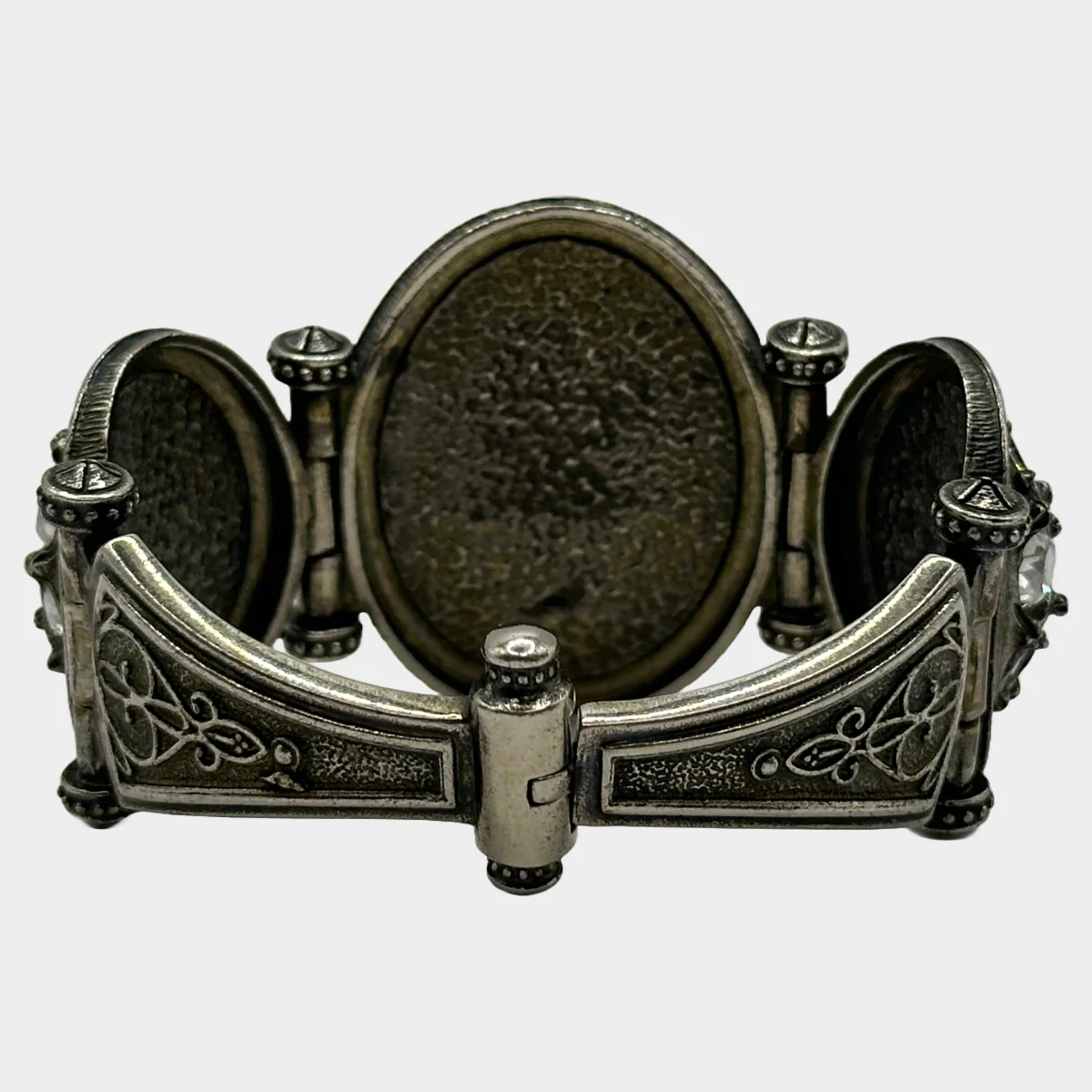 Alexander Mcqueen women's copper metal skull bracelet with crystals - Image 3