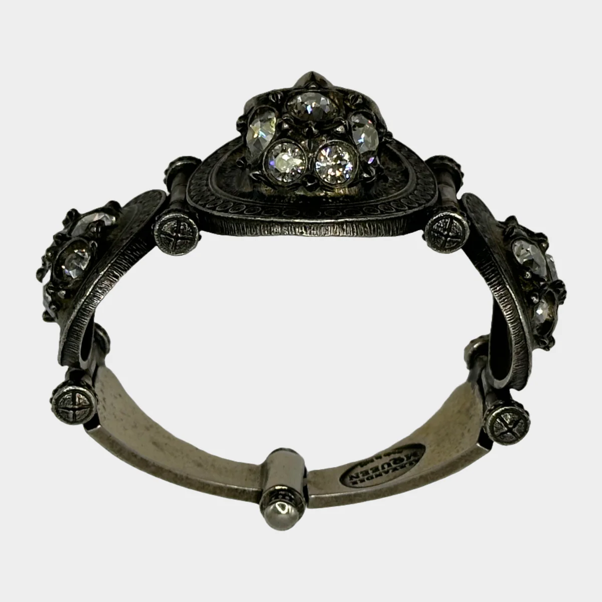 Alexander Mcqueen women's copper metal skull bracelet with crystals - Image 4