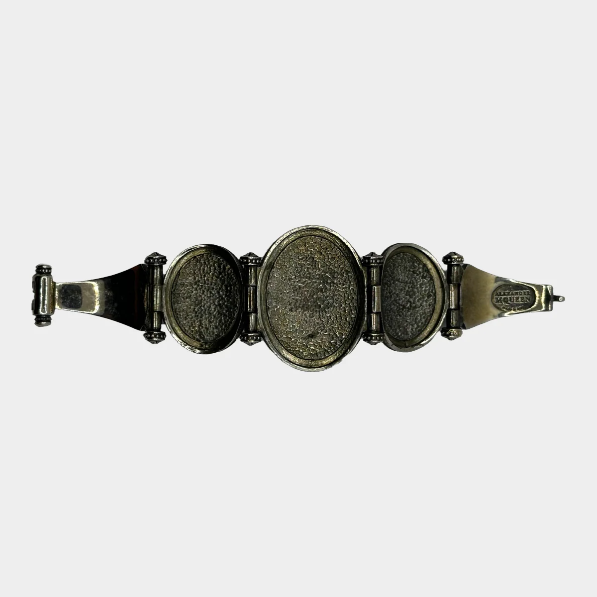 Alexander Mcqueen women's copper metal skull bracelet with crystals - Image 5