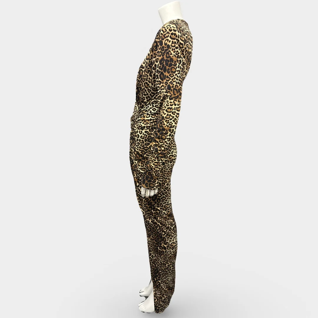 Alexandre Vauthier Natural Ruched Leopard-print Stretch-jersey Maxi Dress - Image 3