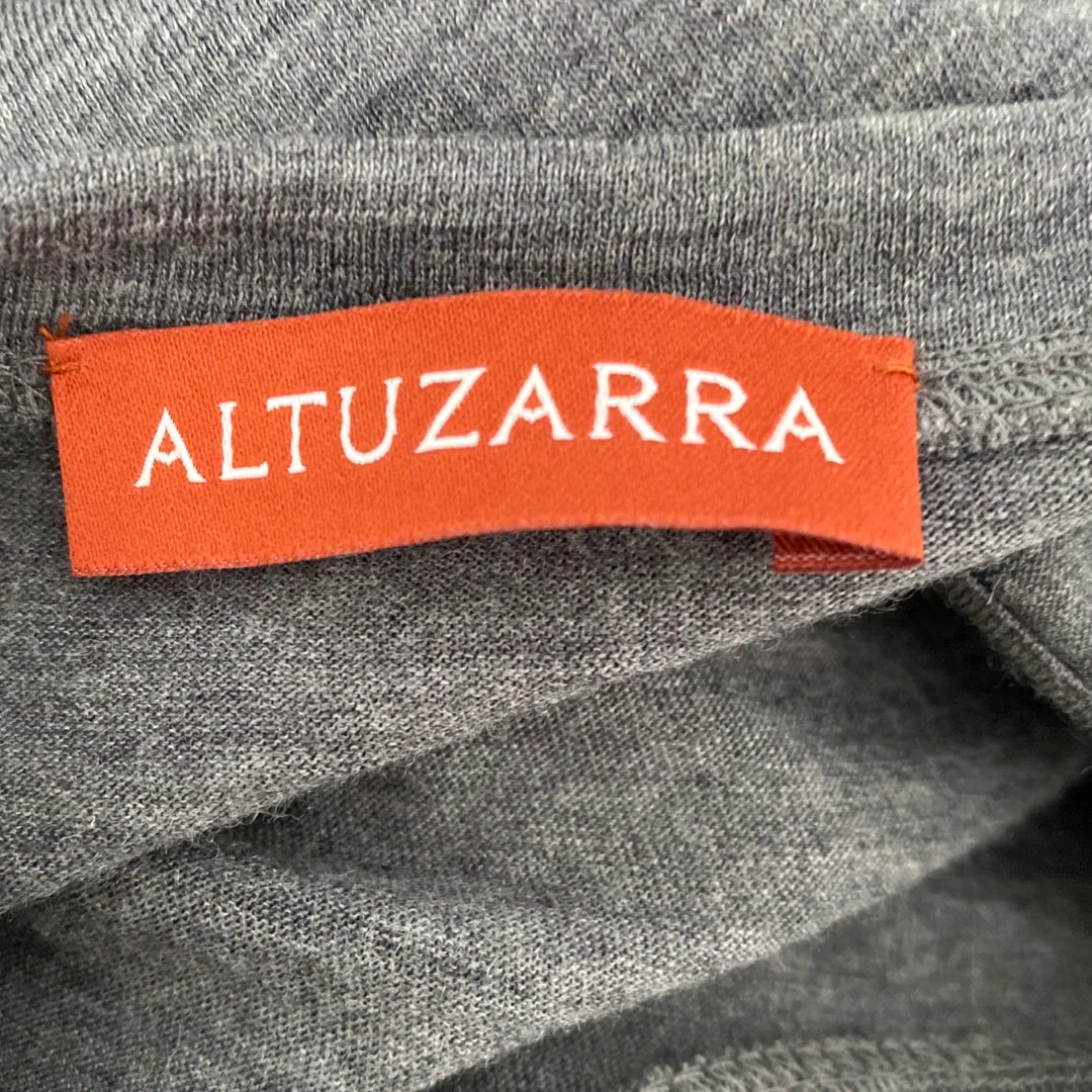 ALTUZARRA grey woolen dress with floral silk print - Image 6