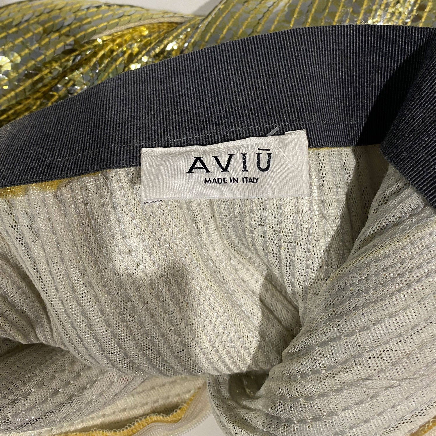 Aviu gold assymetrical sequined skirt - Image 3