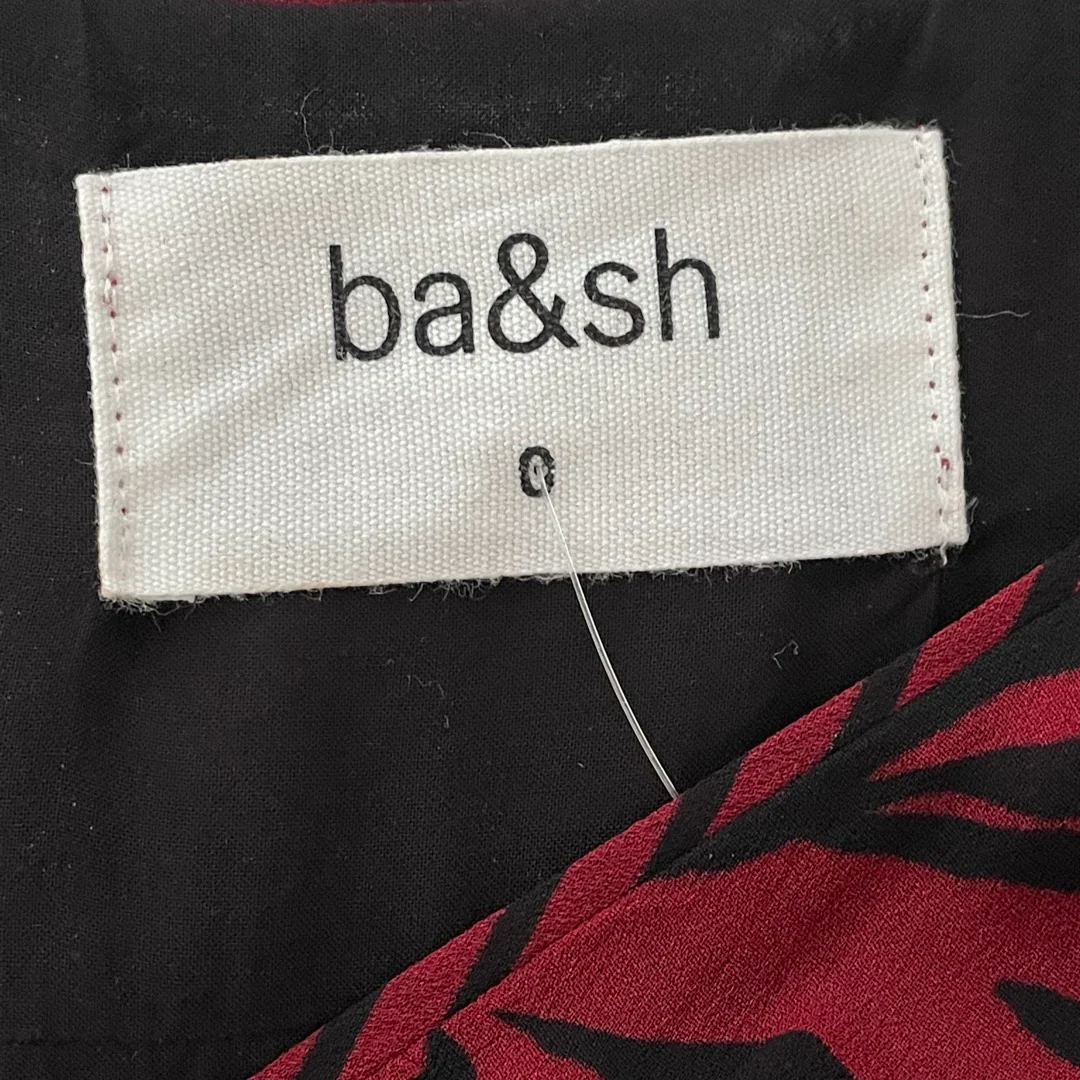 BA&SH burgundy animal print viscose belted dress | Size 0 - Image 5