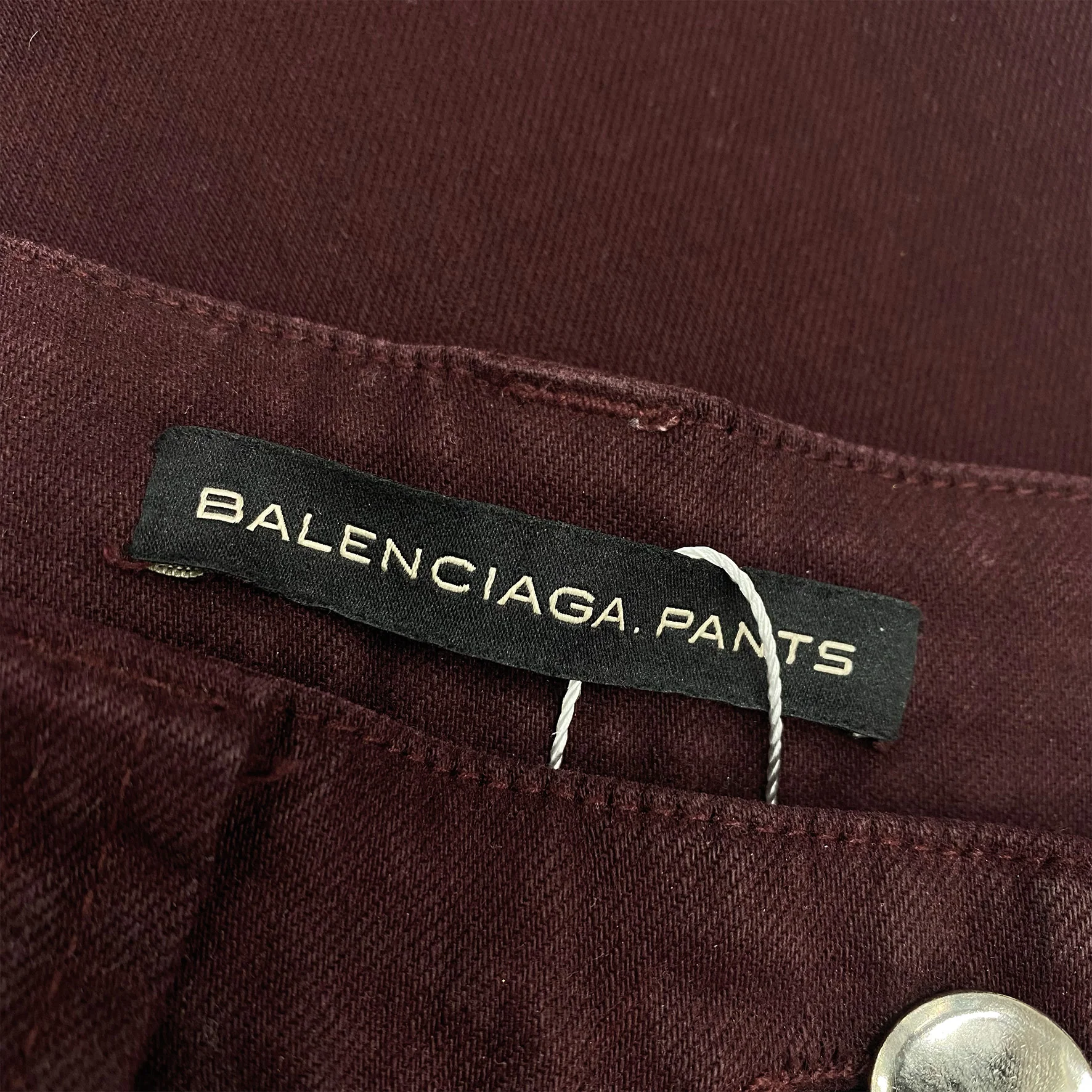 BALENCIAGA burgundy cotton skinny jeans - Image 3