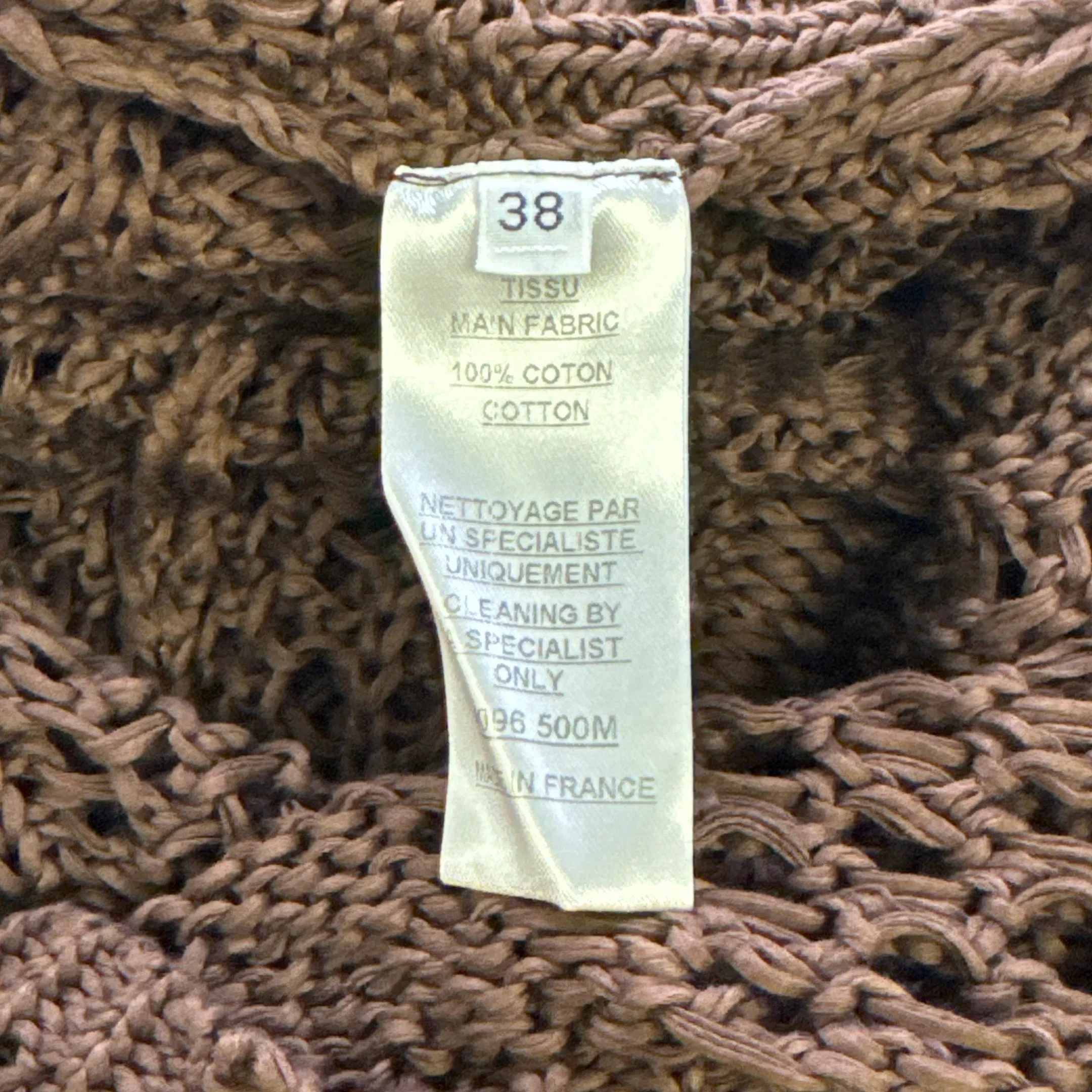 Balmain Brown Loose Knit Cotton Dress - Image 6