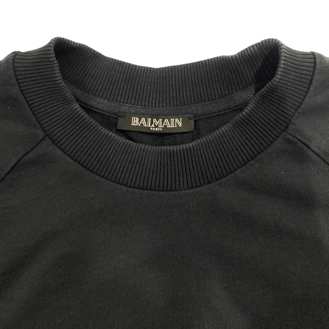 BALMAIN navy logo cotton sweatshirt - Image 4