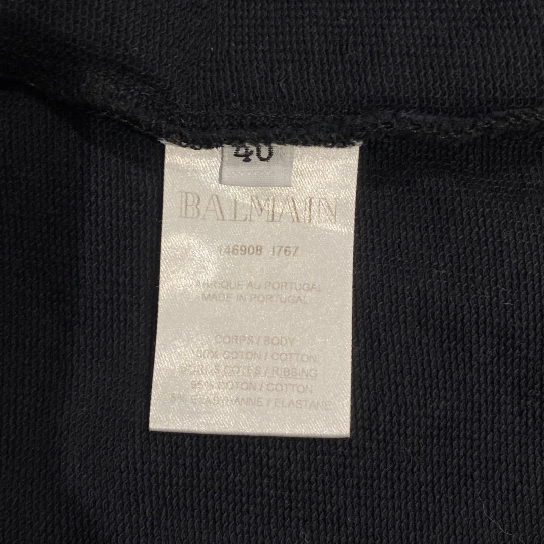 BALMAIN navy logo cotton sweatshirt - Image 5