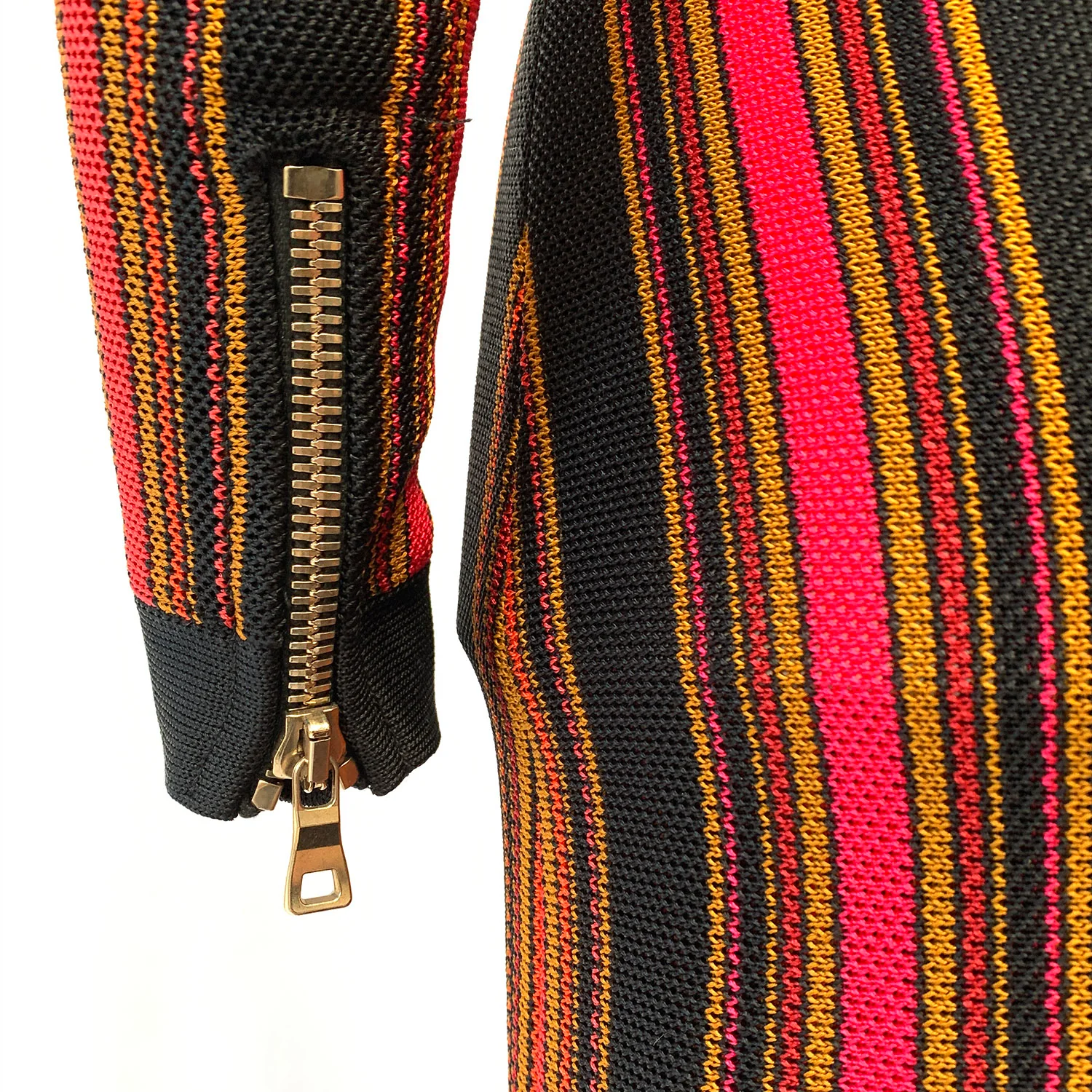 Balmain striped black and orange dress - Image 4