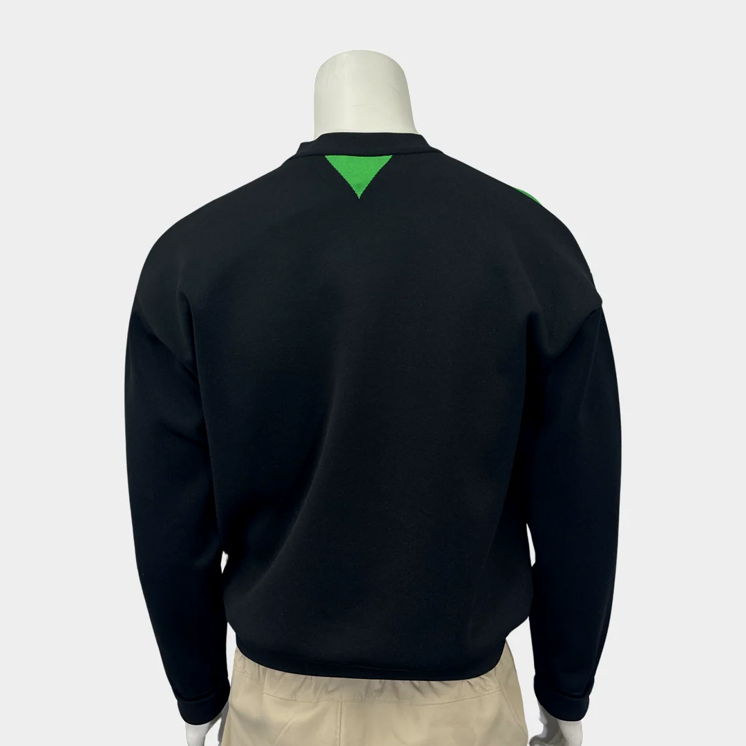 Bottega Veneta men’s black and green tech-jersey jumper - Image 3