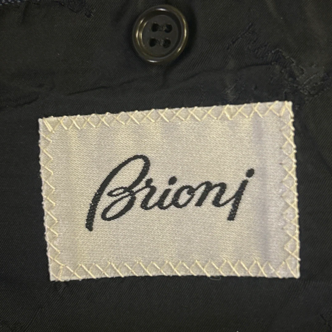 Brioni Men's Navy Blue Wool Suit Set - Image 6