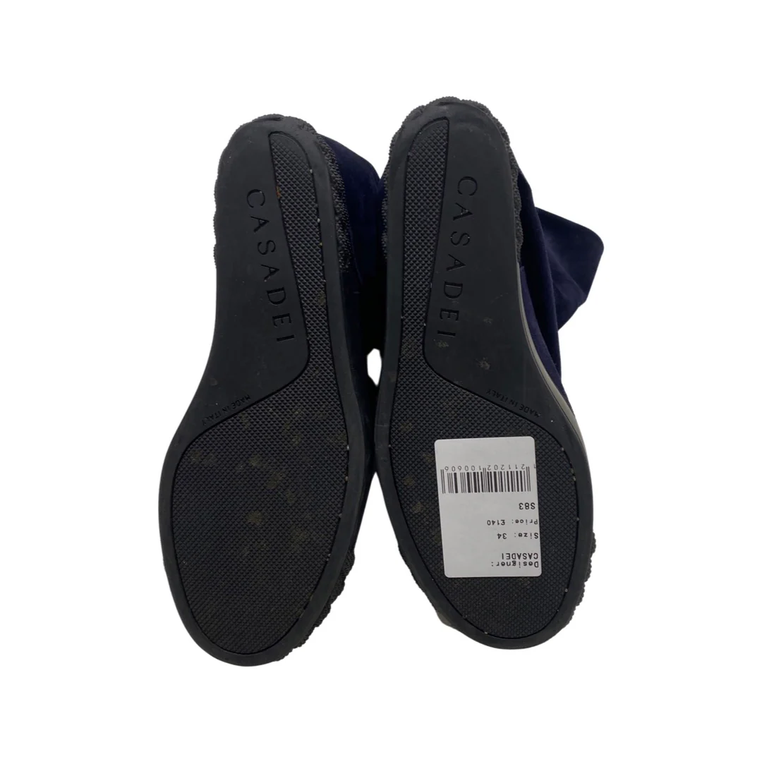CASADEI navy suede platform boots - Image 4