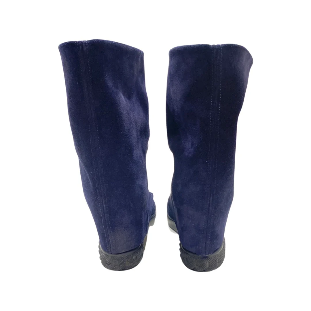 CASADEI navy suede platform boots - Image 5