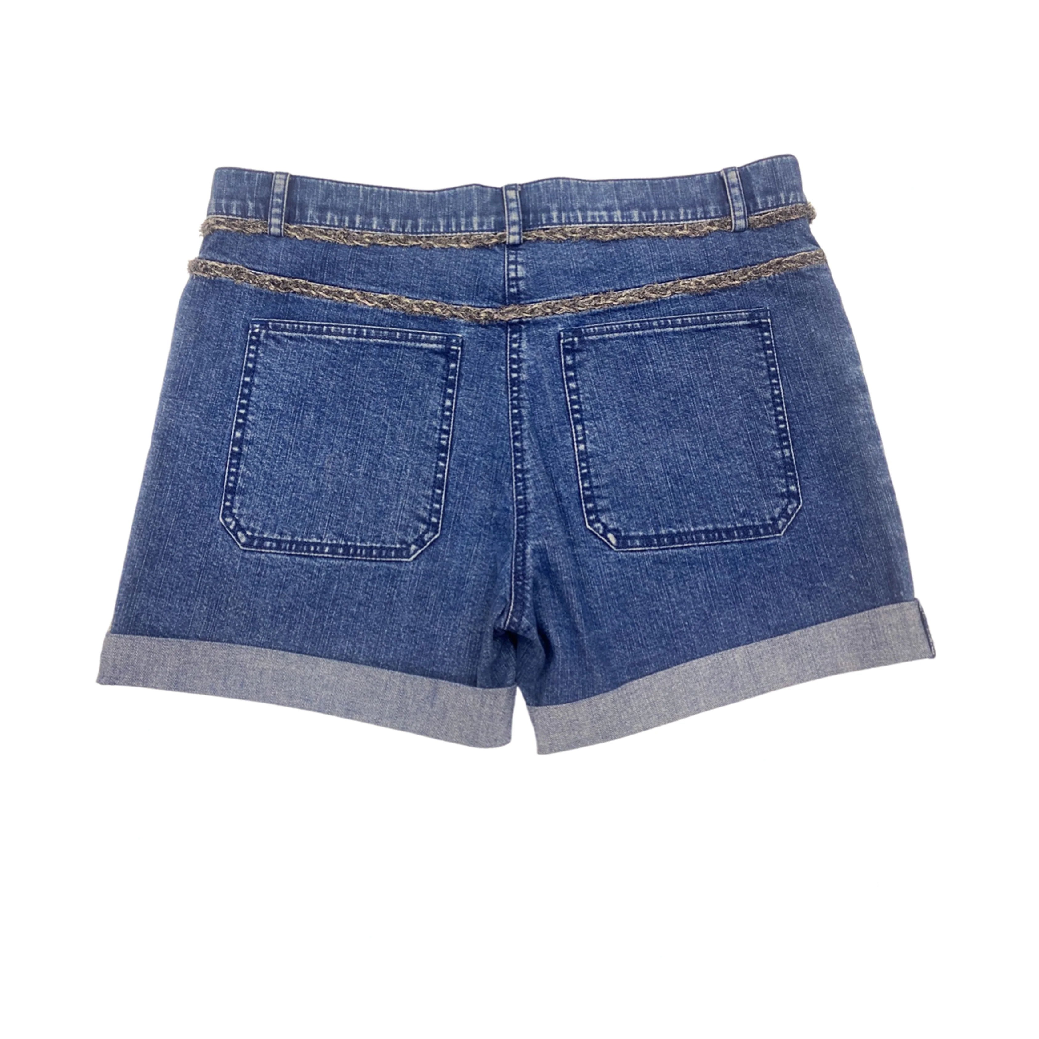 CHANEL blue denim mini shorts - Image 3