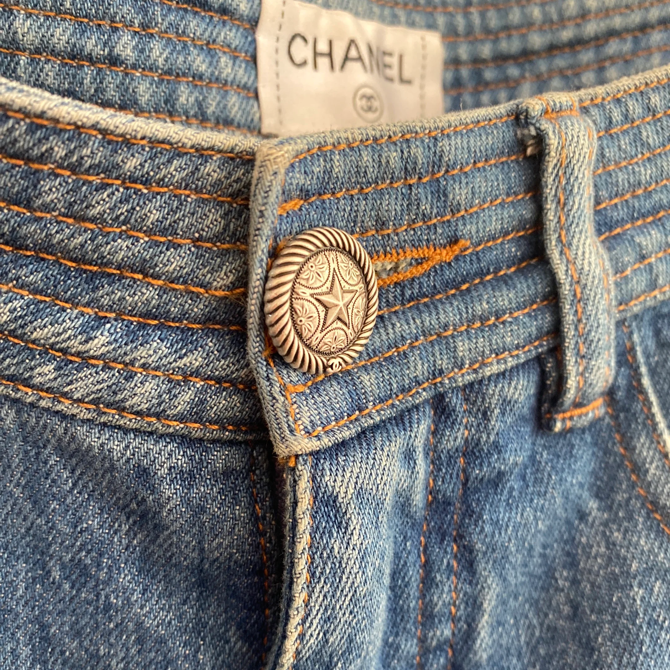 CHANEL navy slim-fit jeans - Image 3