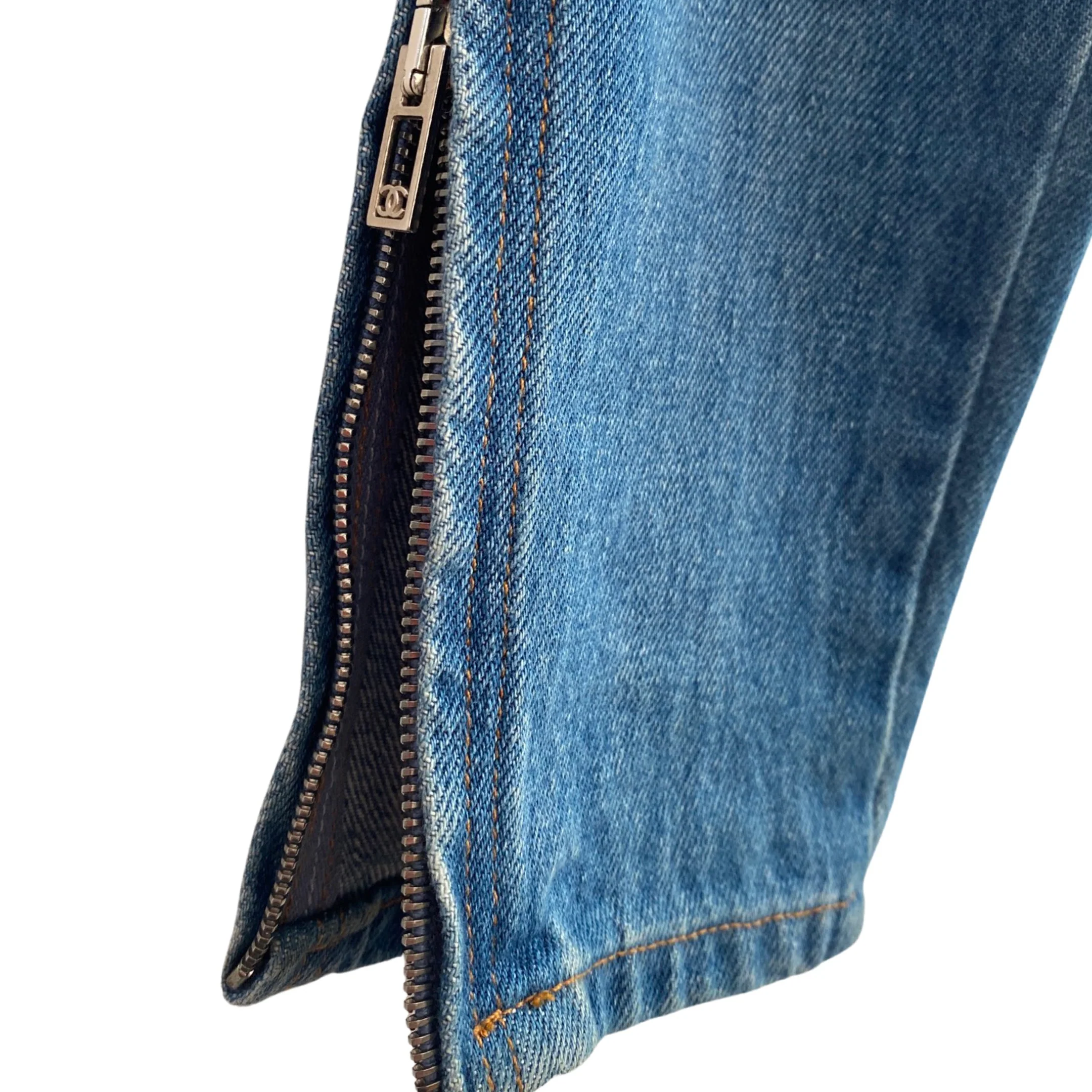 CHANEL navy slim-fit jeans - Image 5