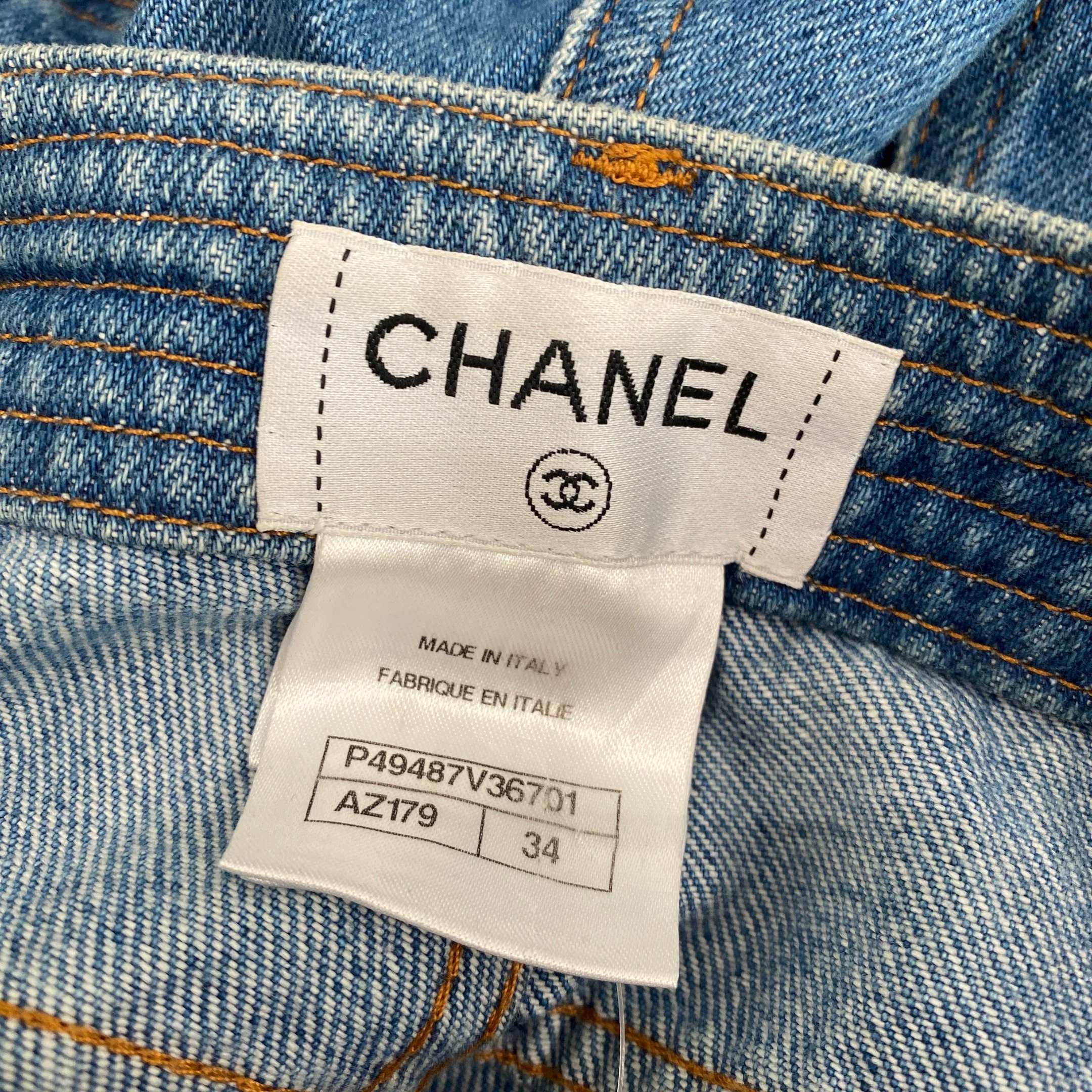 CHANEL navy slim-fit jeans - Image 7