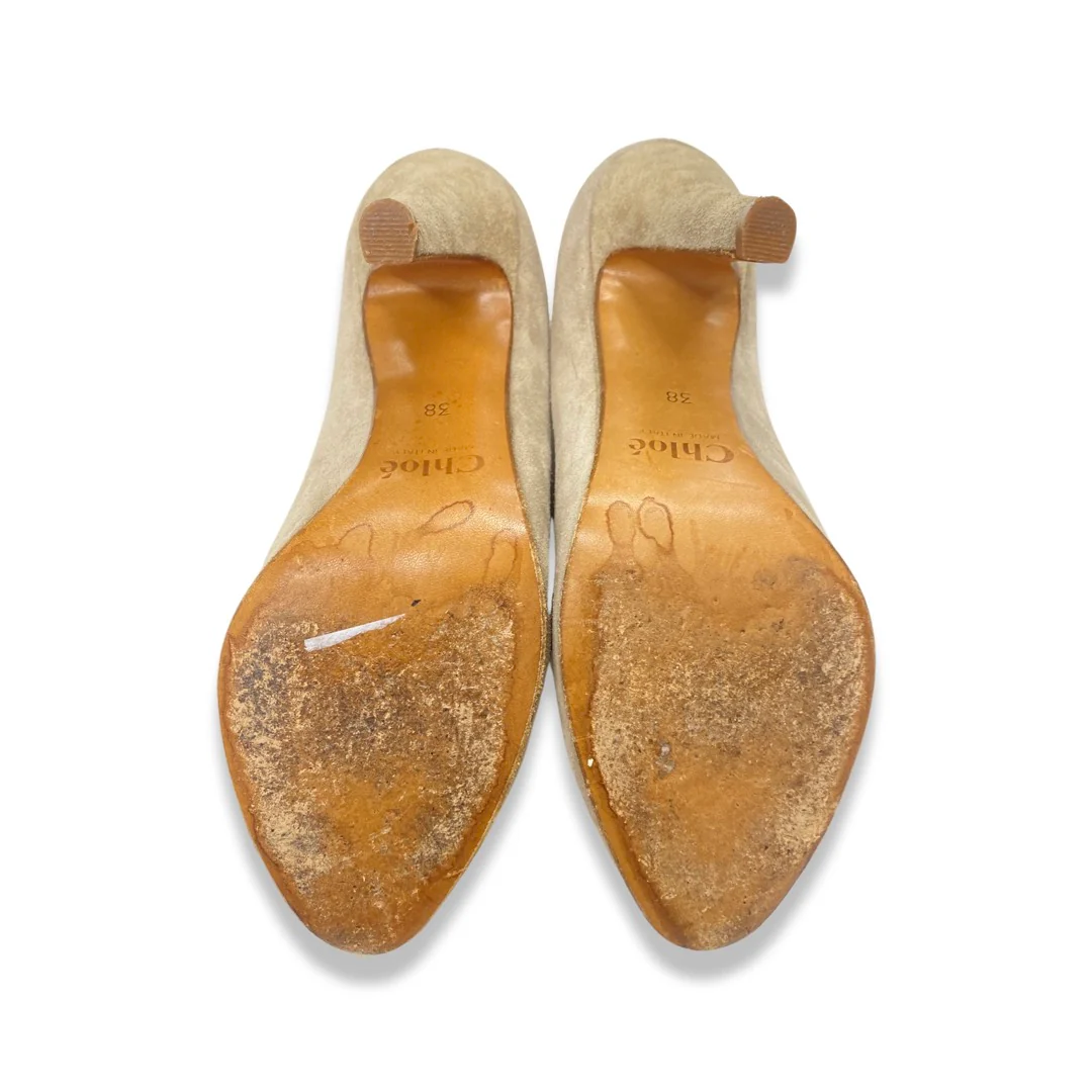 CHLOÉ taupe suede heeled boots - Image 5