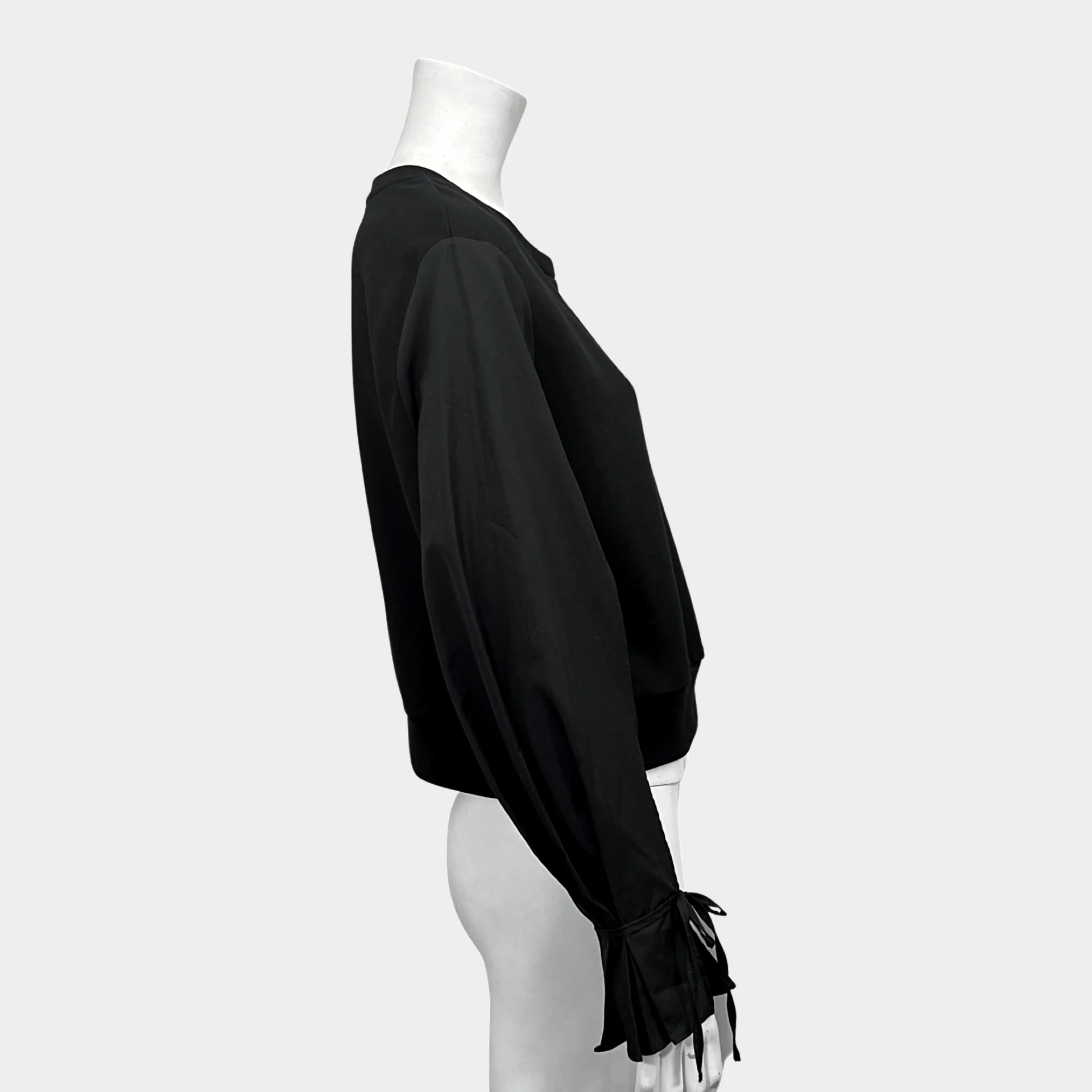 3.1 PHILLIP LIM women's black cotton jumper with slits on the sleeves - Image 3