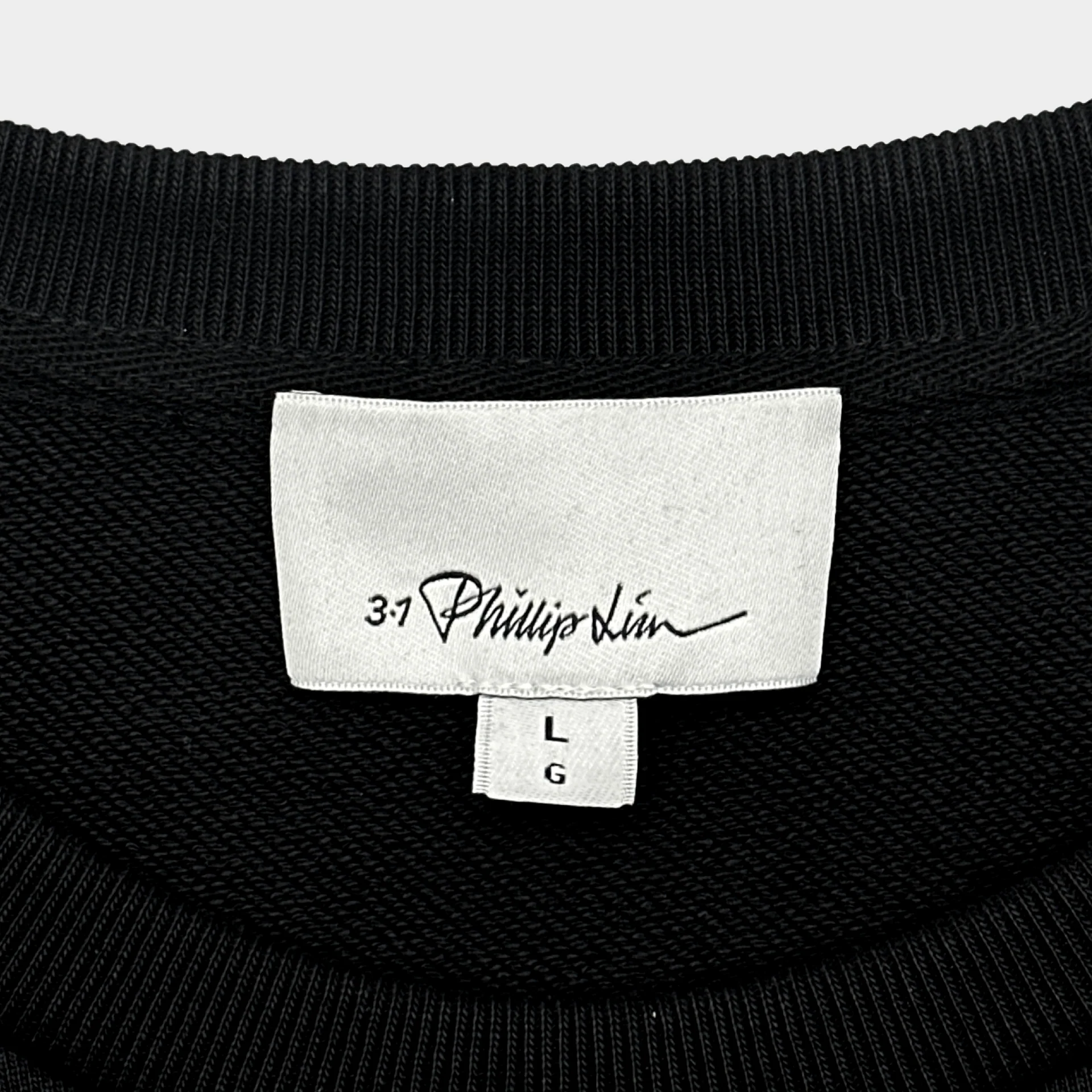 3.1 PHILLIP LIM women's black cotton jumper with slits on the sleeves - Image 5