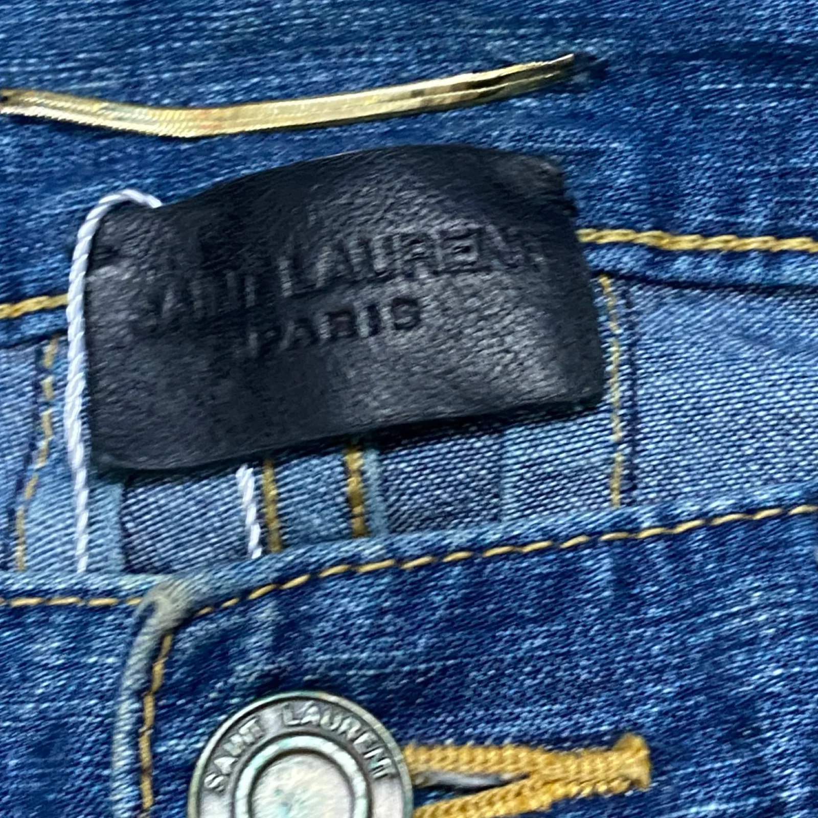 Saint Laurent Women's Blue Denim Skinny Jeans - Image 4