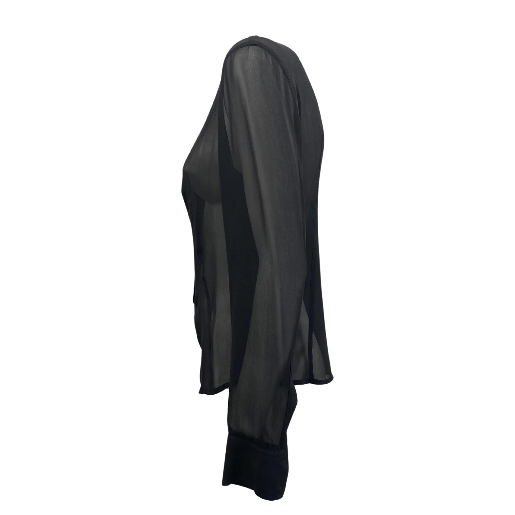 DKNY black mesh silk blouse - Image 4