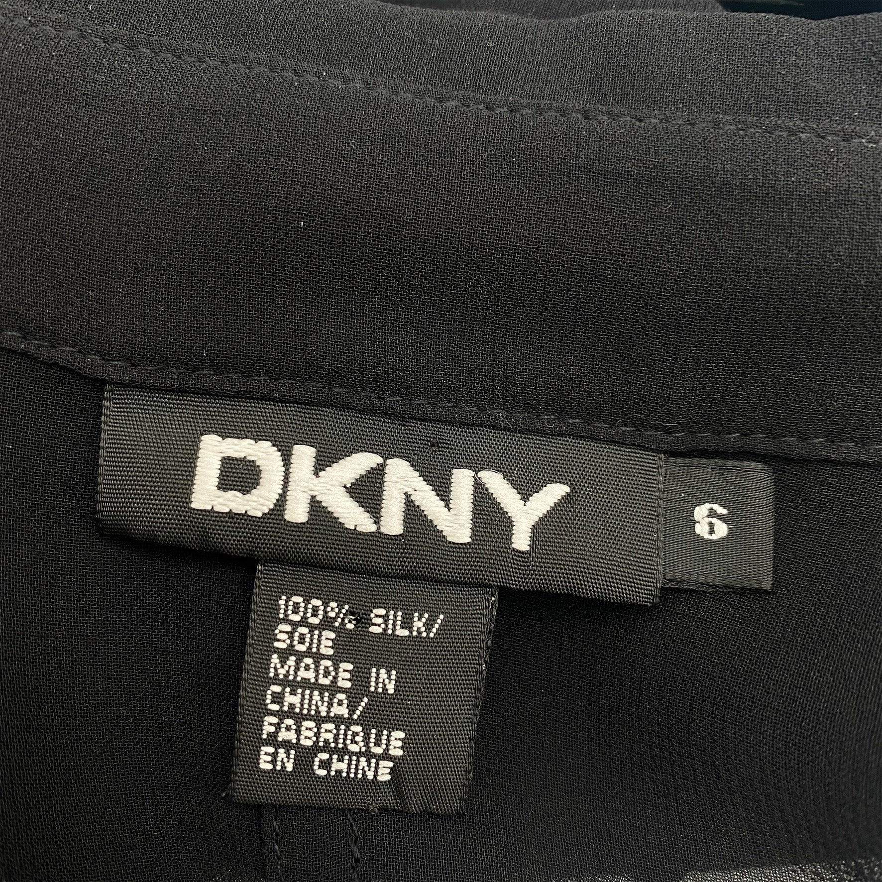DKNY black mesh silk blouse - Image 5