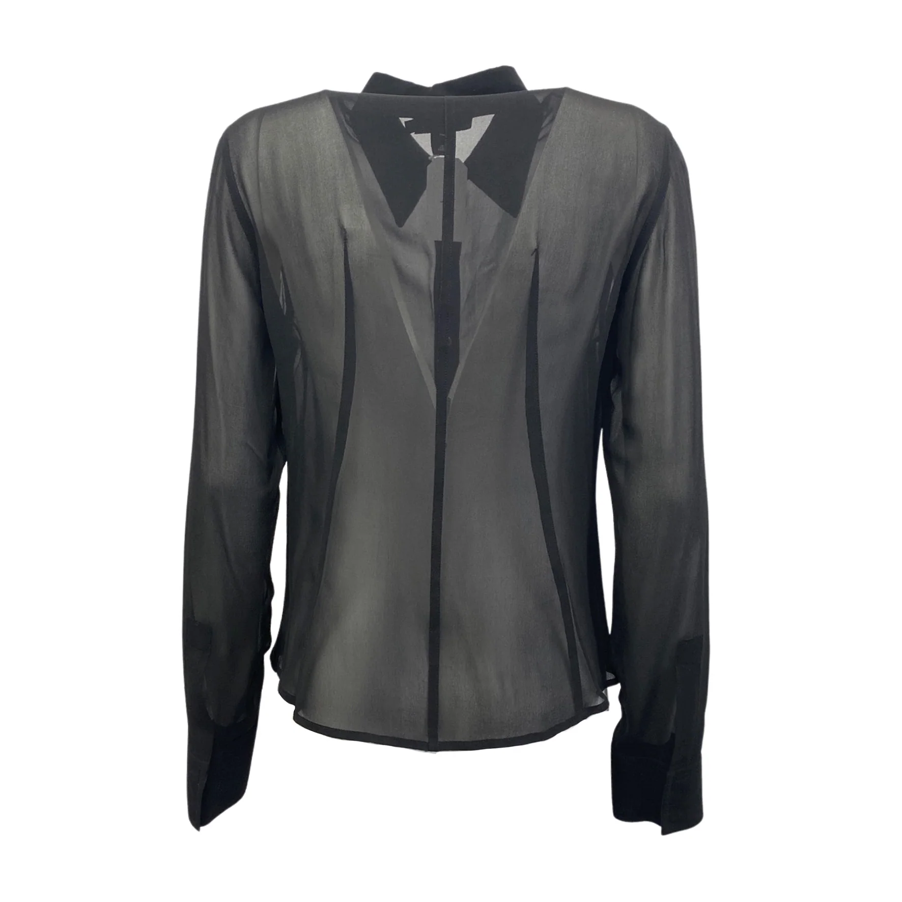 DKNY black mesh silk blouse - Image 6