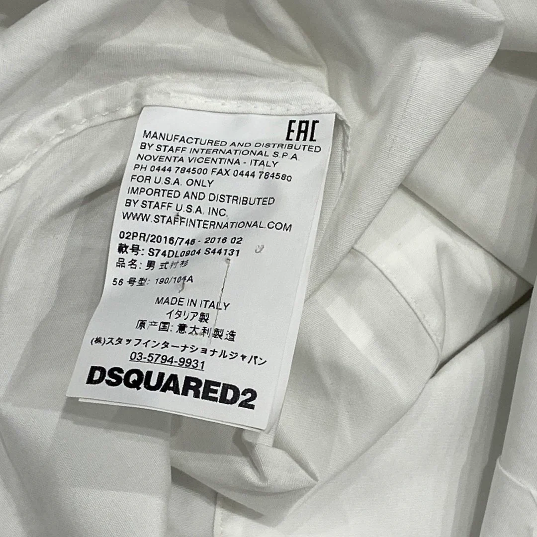 DSQUARED2 white black tie cotton shirt - Image 7