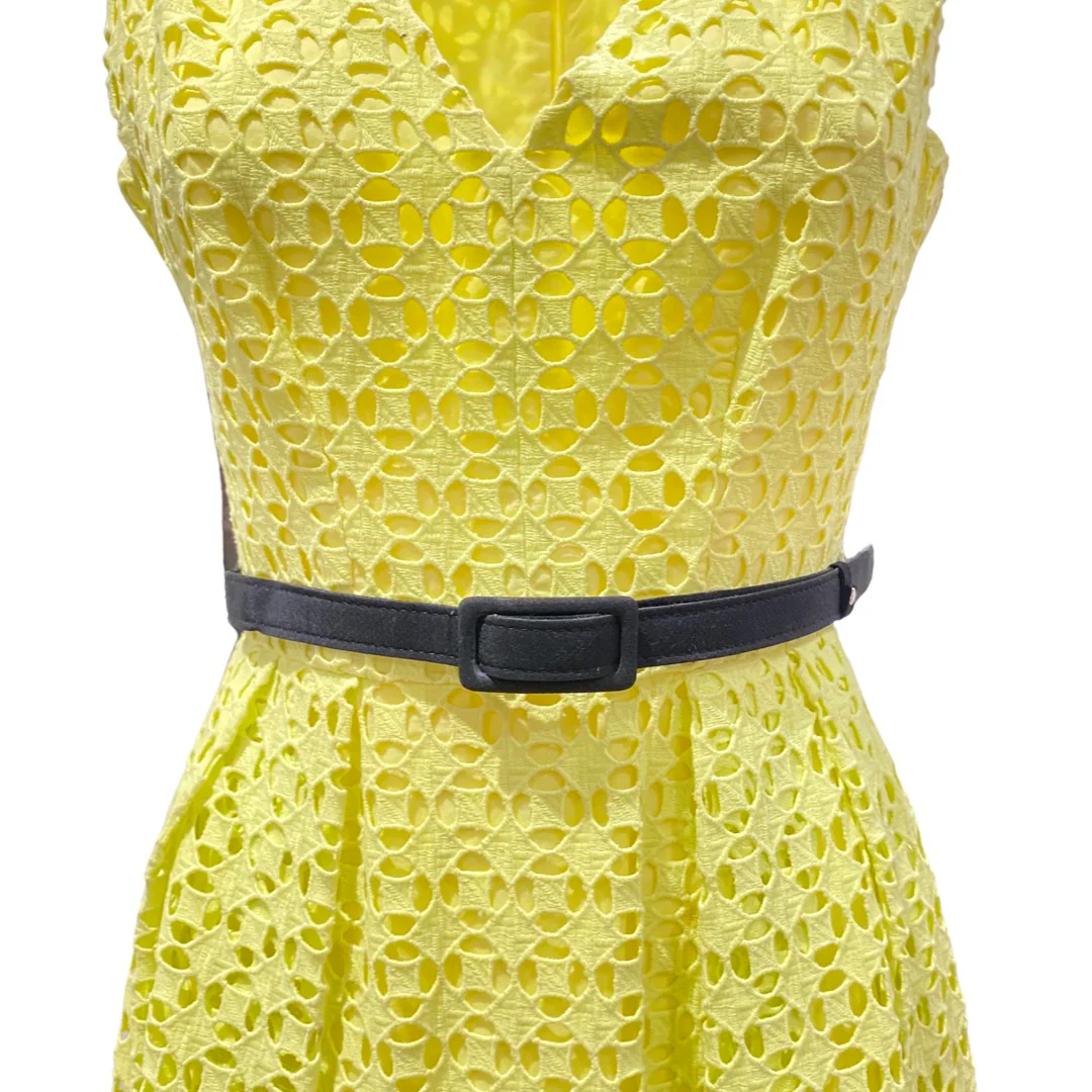 ERDEM yellow sleeveless belted dress - Image 4
