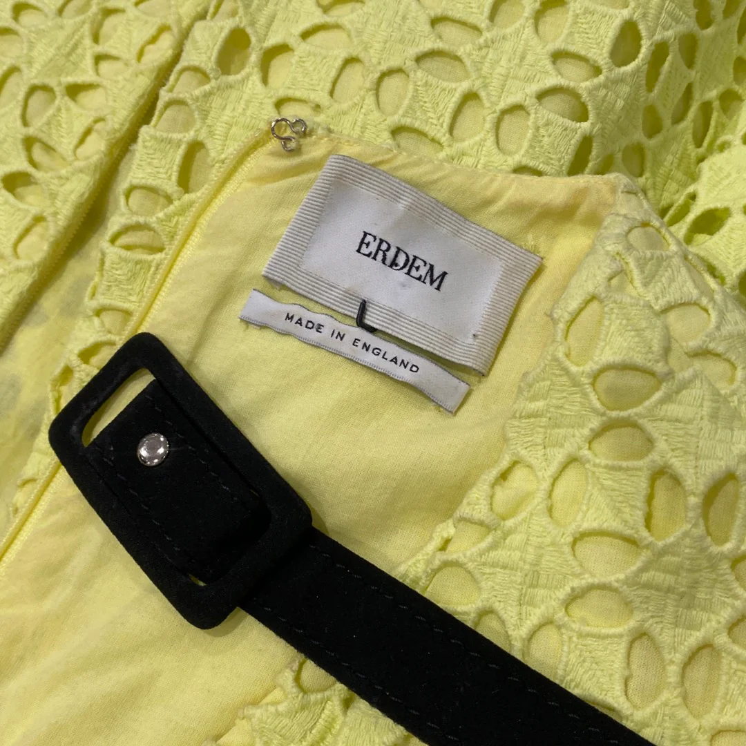 ERDEM yellow sleeveless belted dress - Image 6