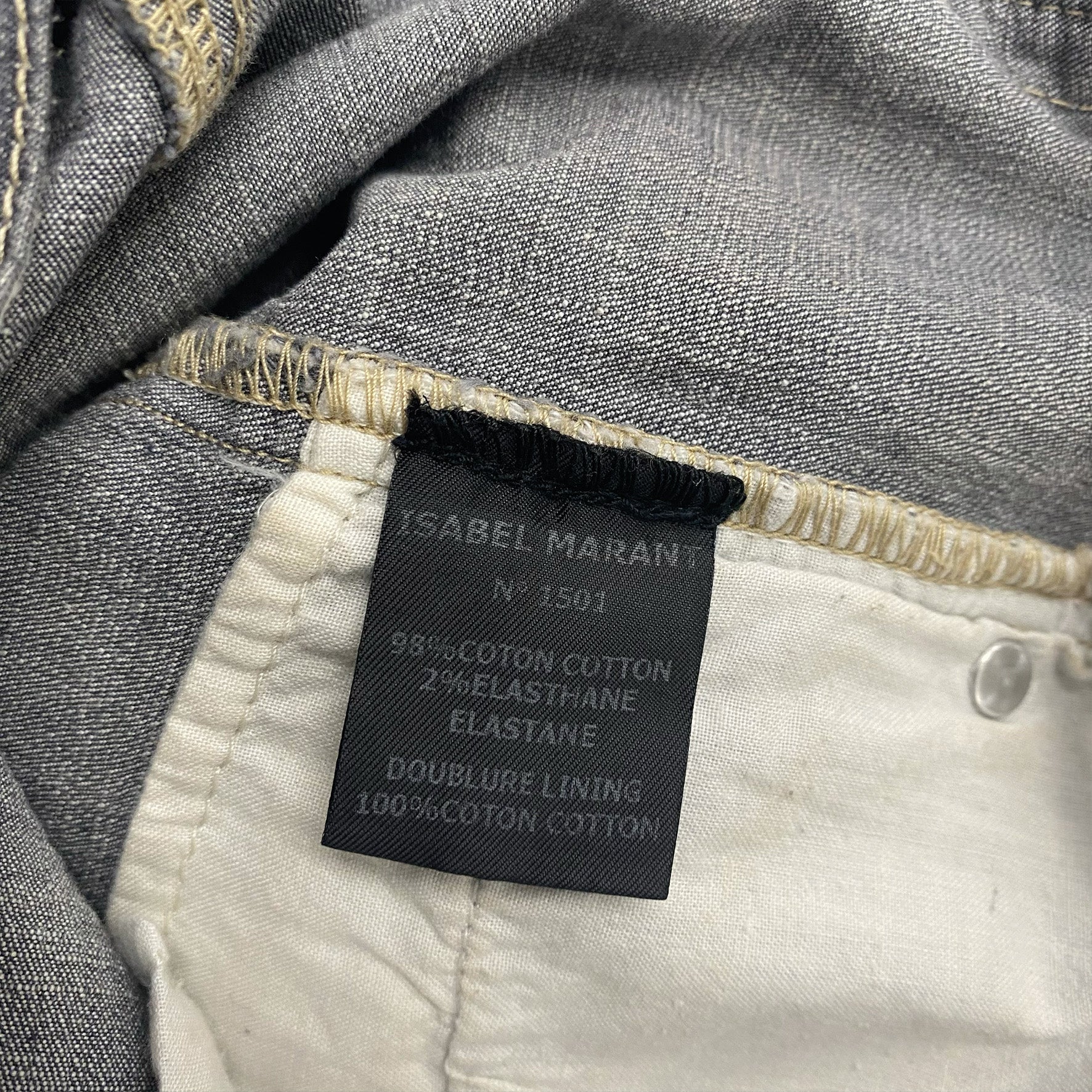 ISABEL MARANT ÉTOILE grey denim cotton shorts - Image 4