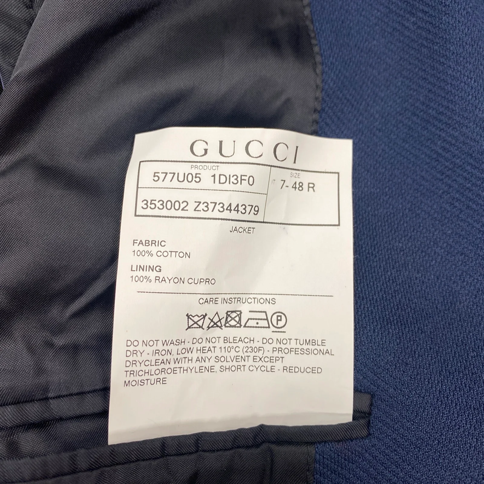 GUCCI navy cotton jacket | Size IT48 - Image 5