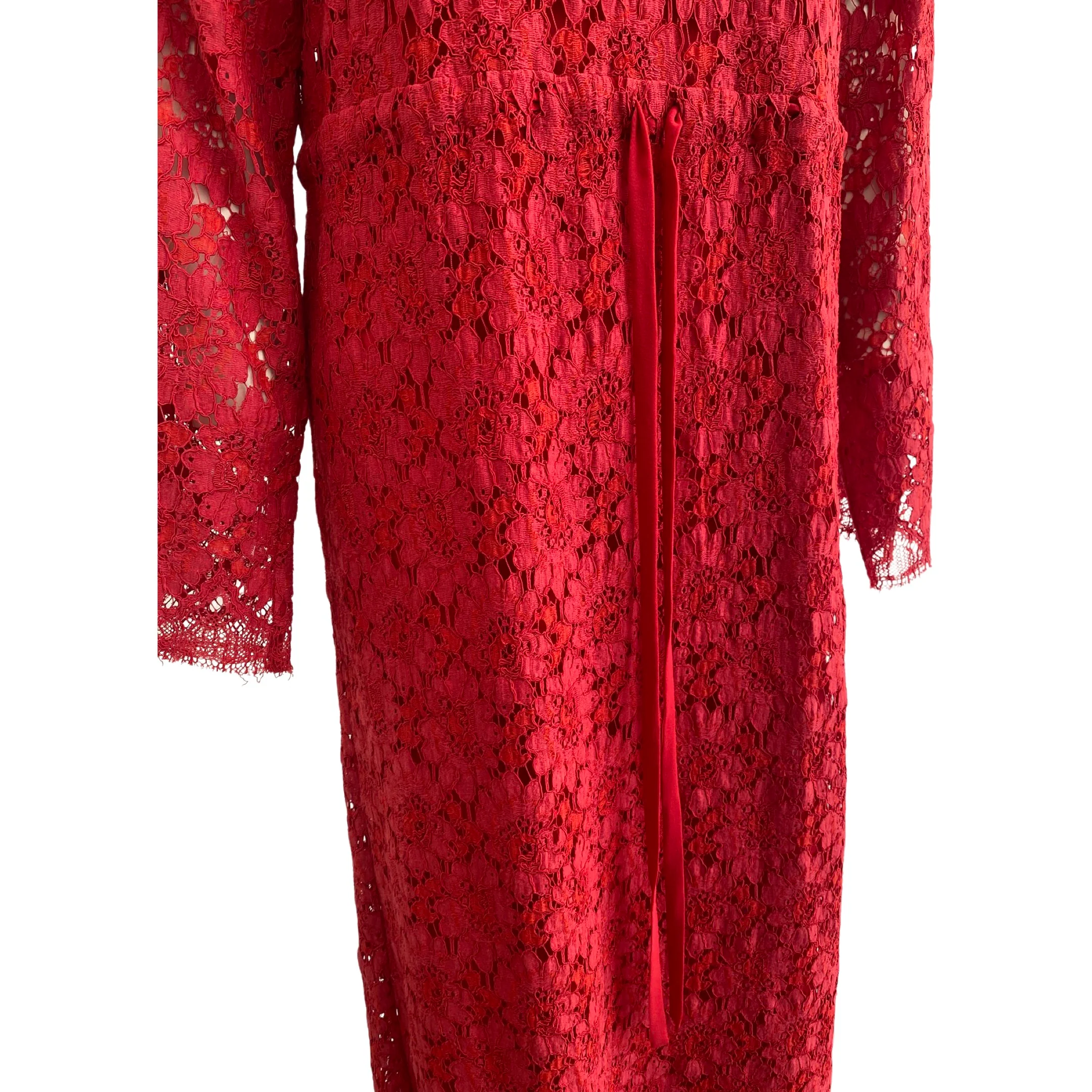 Gucci red lace maxi dress - Image 5