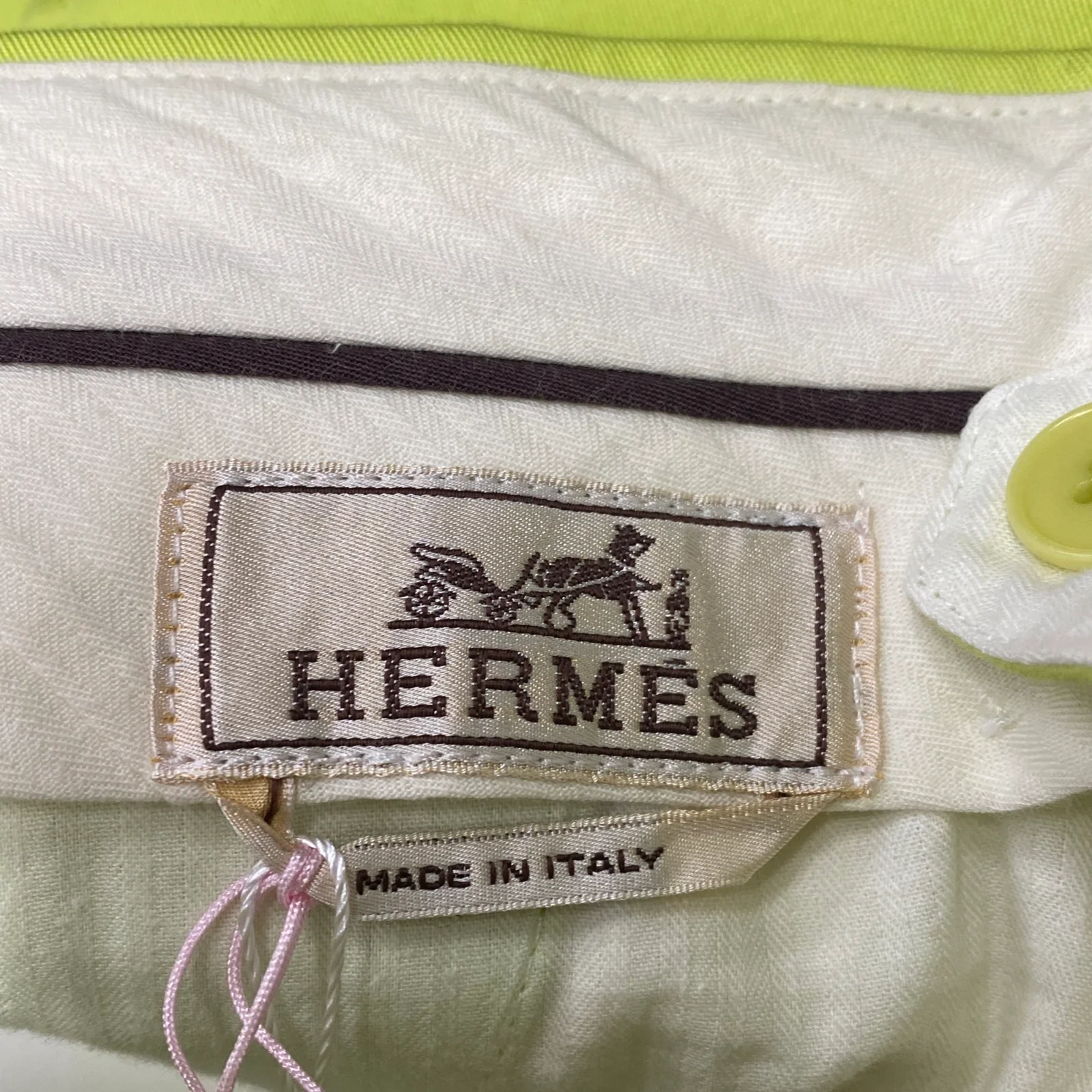 HERMÈS lemon cotton trousers - Image 5