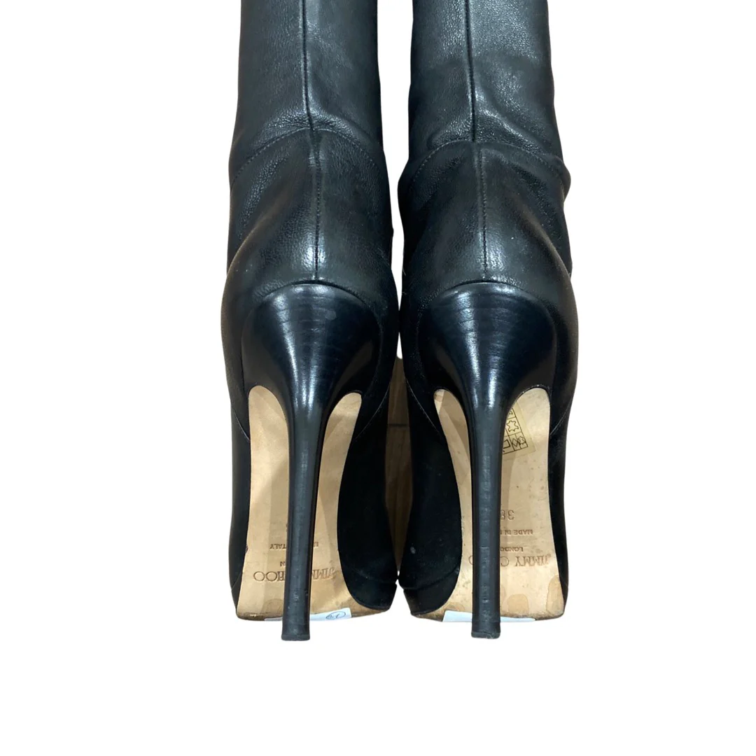 JIMMY CHOO black leather high boots - Image 3