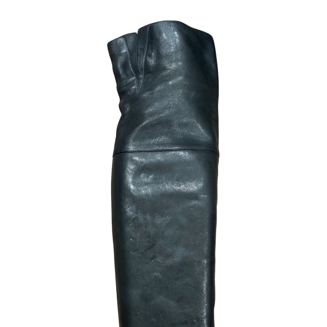JIMMY CHOO black leather high boots - Image 4