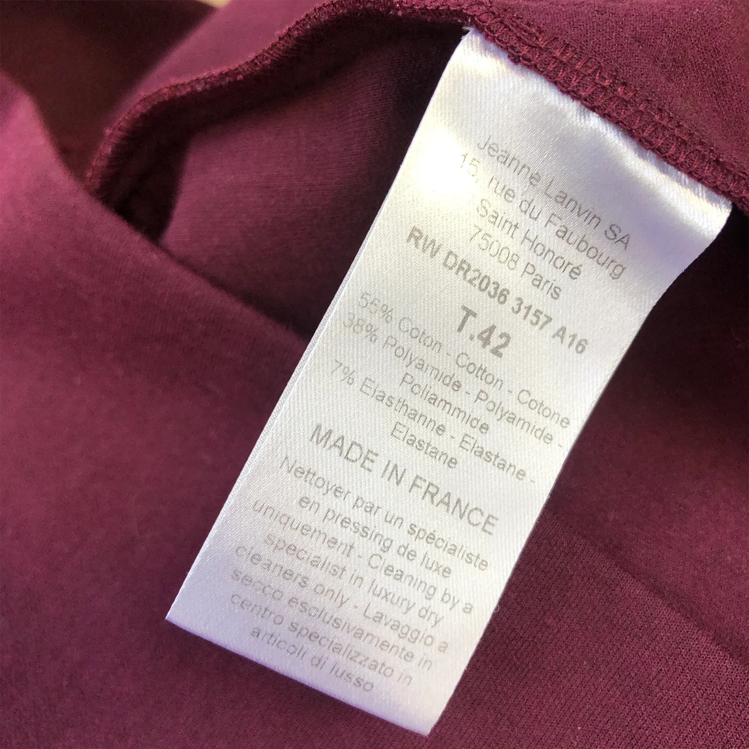 Lanvin burgundy draped dress - Image 8