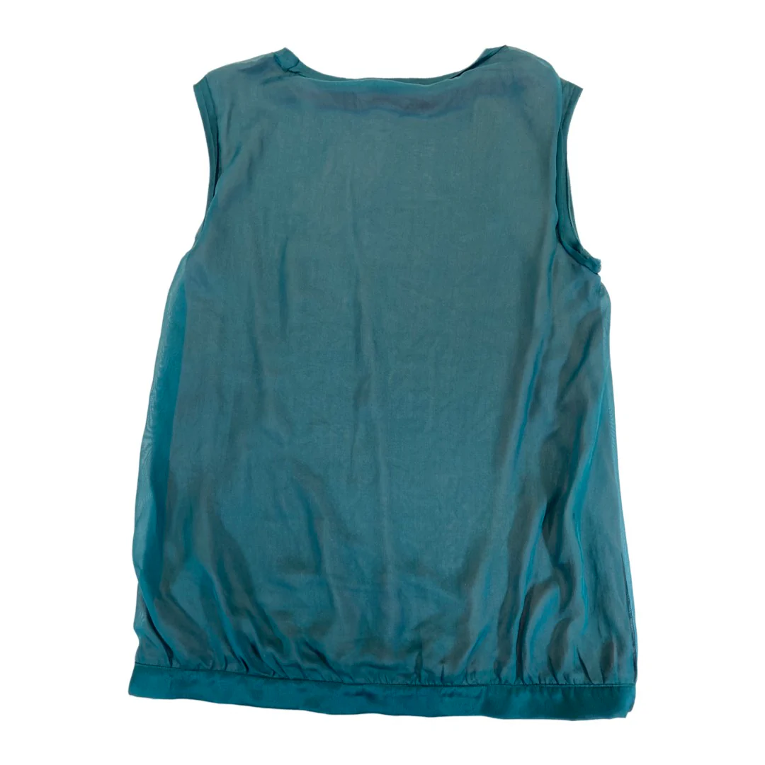 LANVIN emerald green viscose and silk top - Image 3