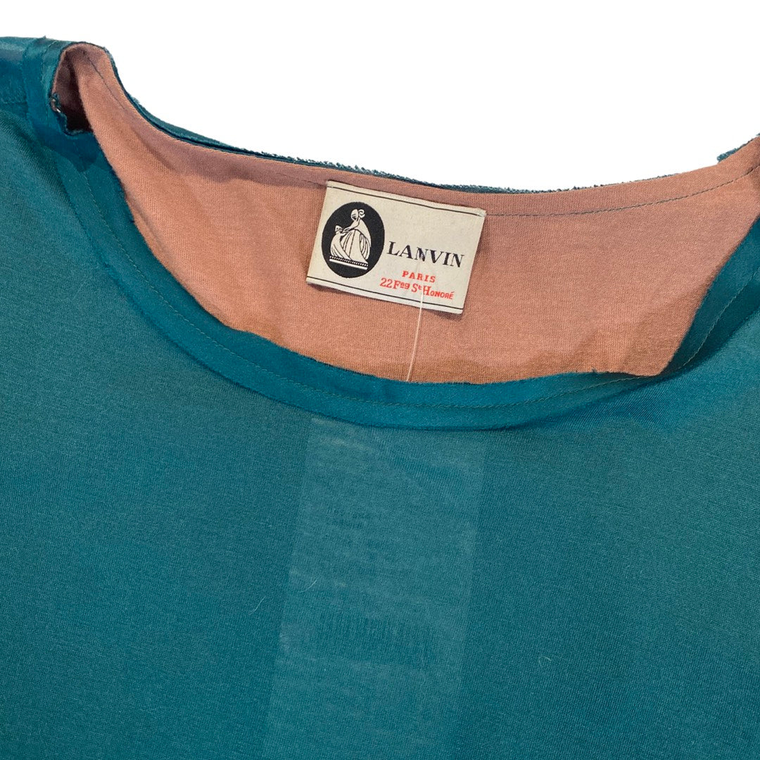 LANVIN emerald green viscose and silk top - Image 5