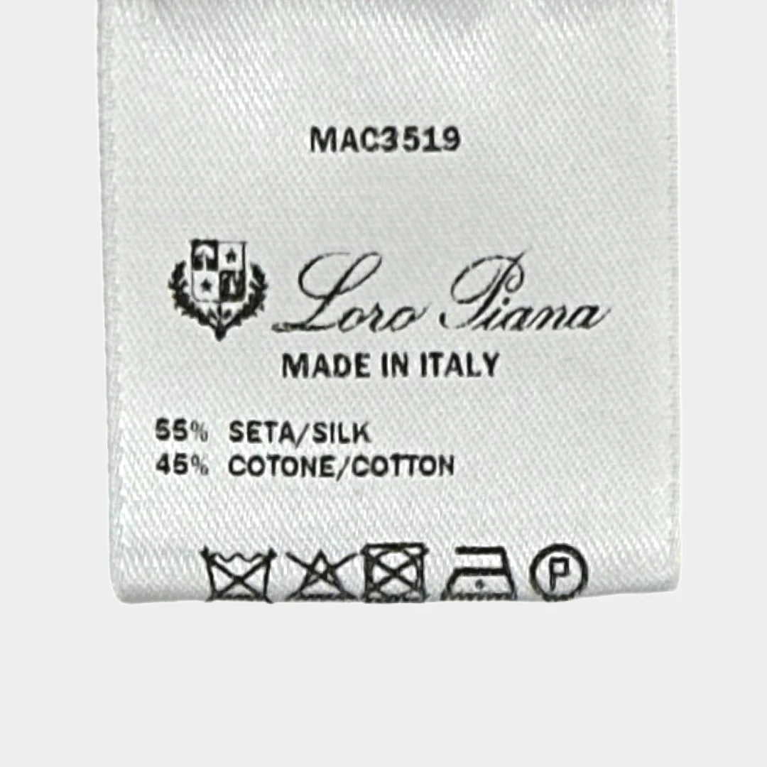 Loro Piana women's light grey silk/cotton blend jumper - Image 7