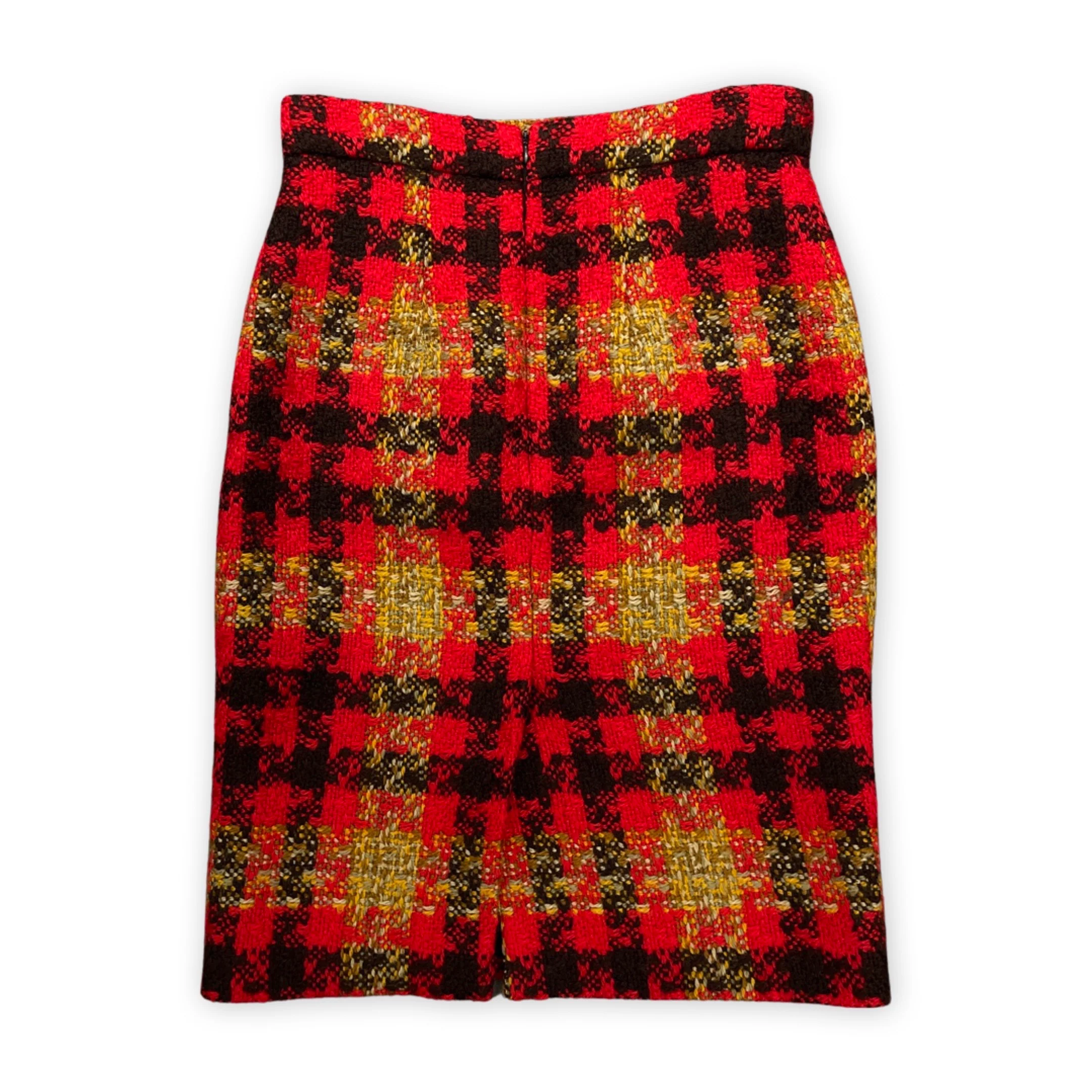 Miu Miu wool red check pattern skirt - Image 3