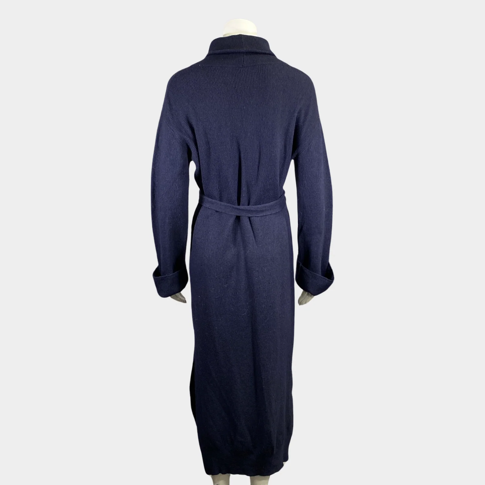 Nanushka women's navy knitted maxi dress with belt - Image 4