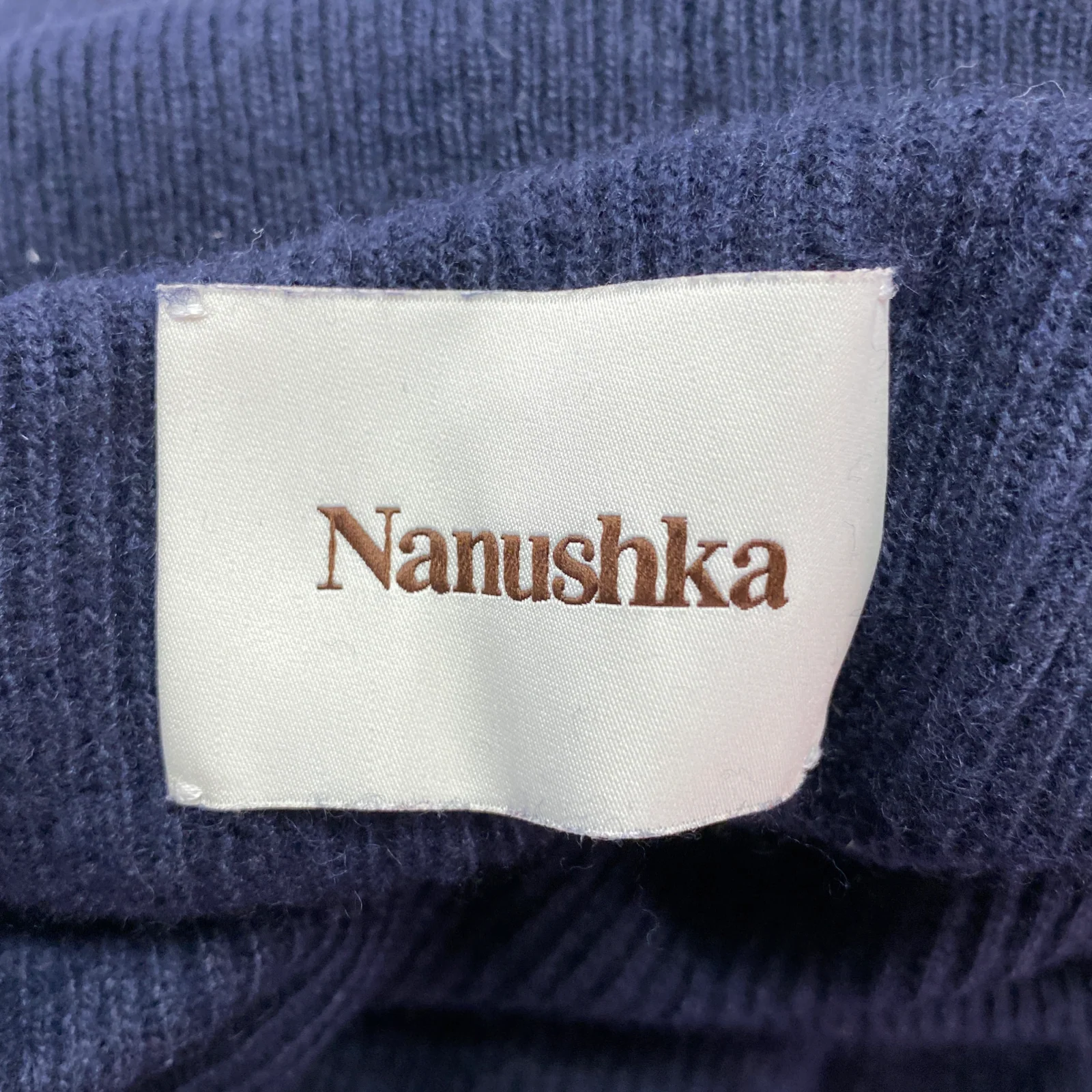Nanushka women's navy knitted maxi dress with belt - Image 5
