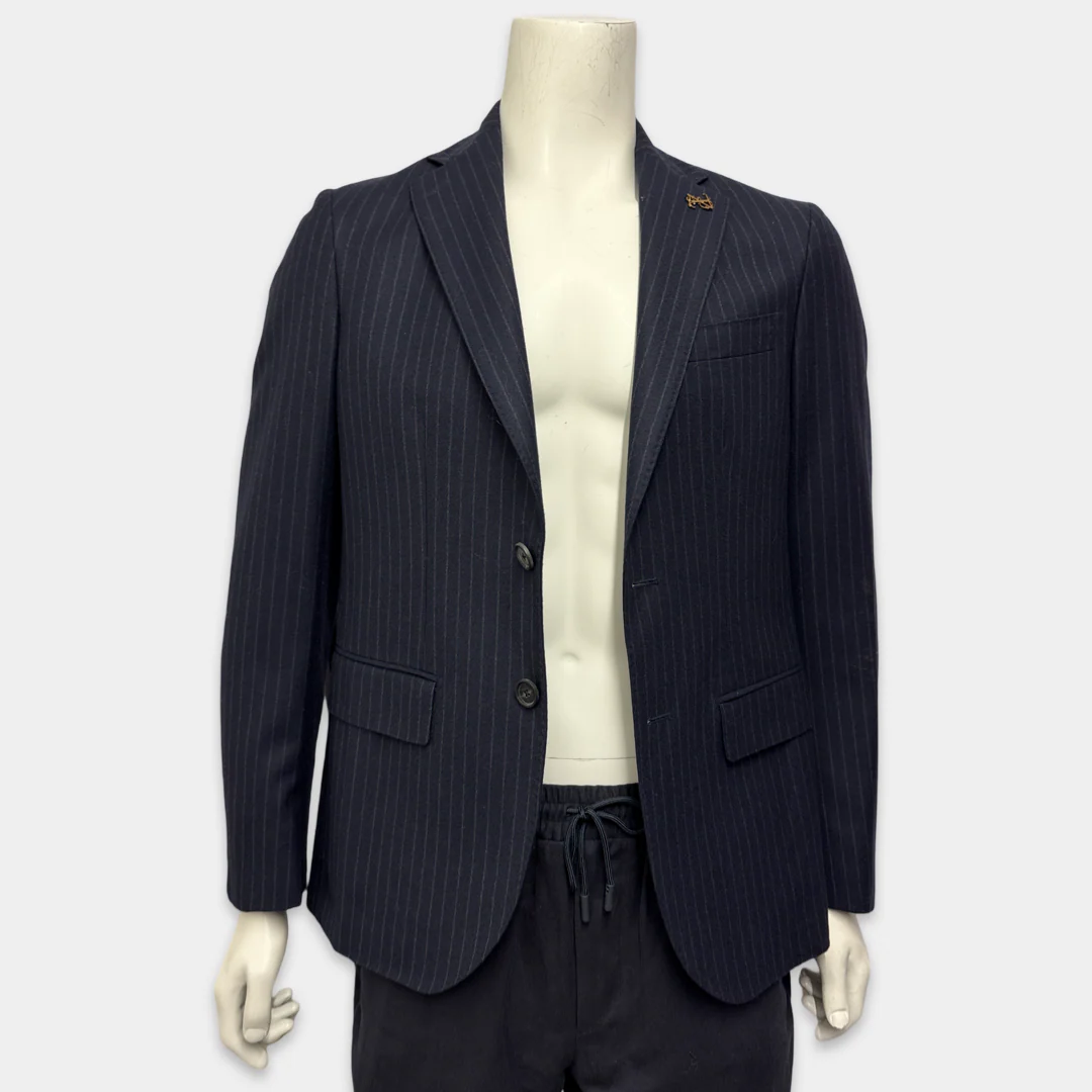 Pal Zileri Navy Blue Pinstripe Wool and Cashmere Suit - Image 3