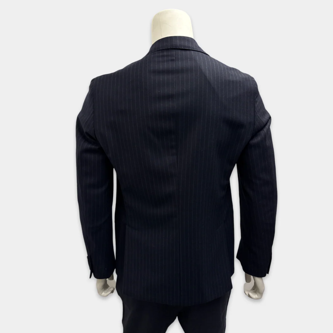 Pal Zileri Navy Blue Pinstripe Wool and Cashmere Suit - Image 6
