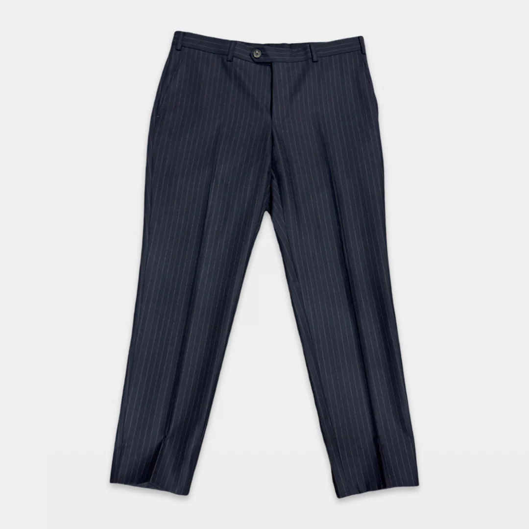 Pal Zileri Navy Blue Pinstripe Wool and Cashmere Suit - Image 8