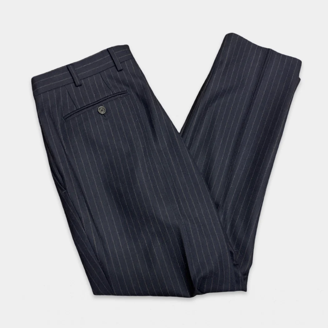 Pal Zileri Navy Blue Pinstripe Wool and Cashmere Suit - Image 9