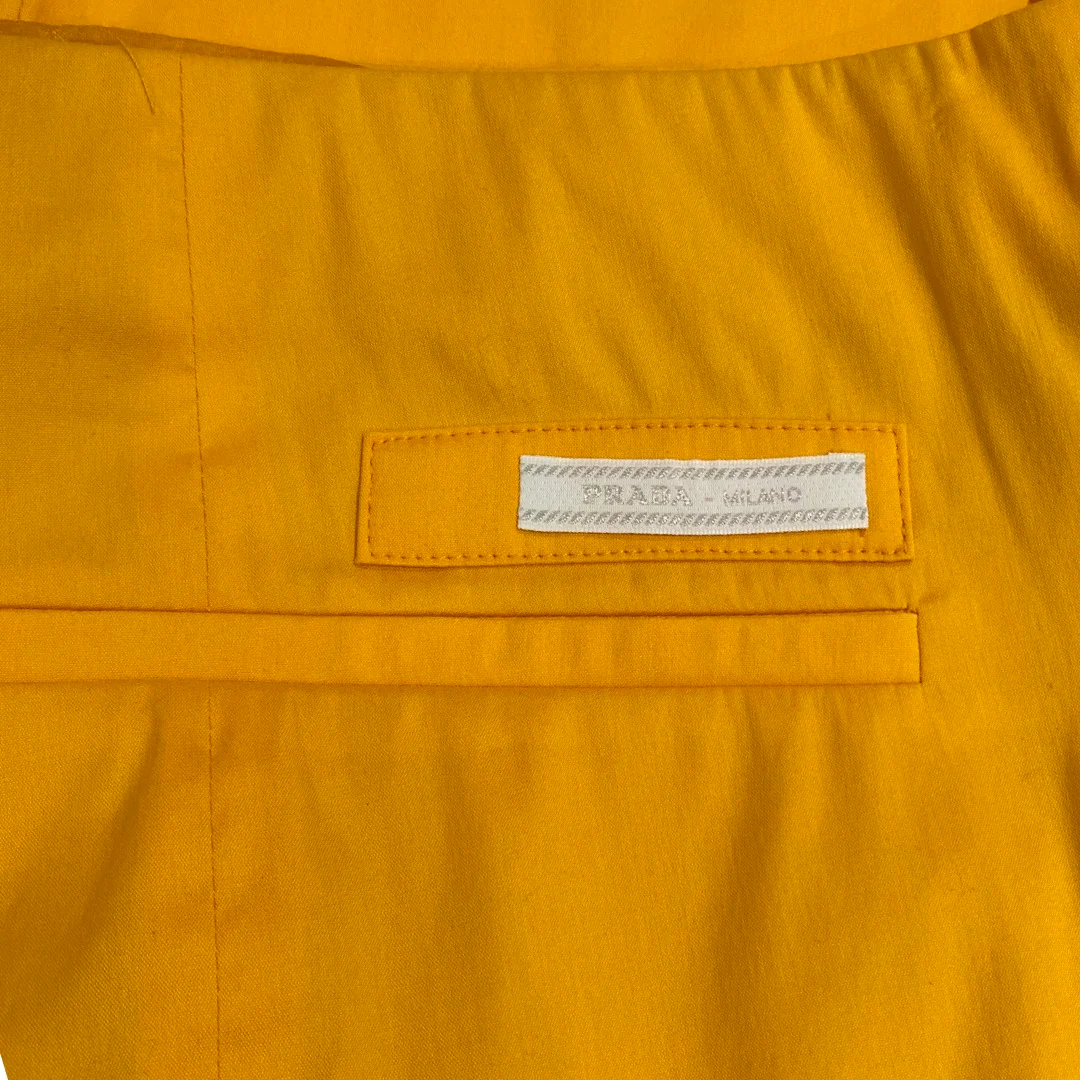 PRADA canary cotton low-waisted trousers - Image 3
