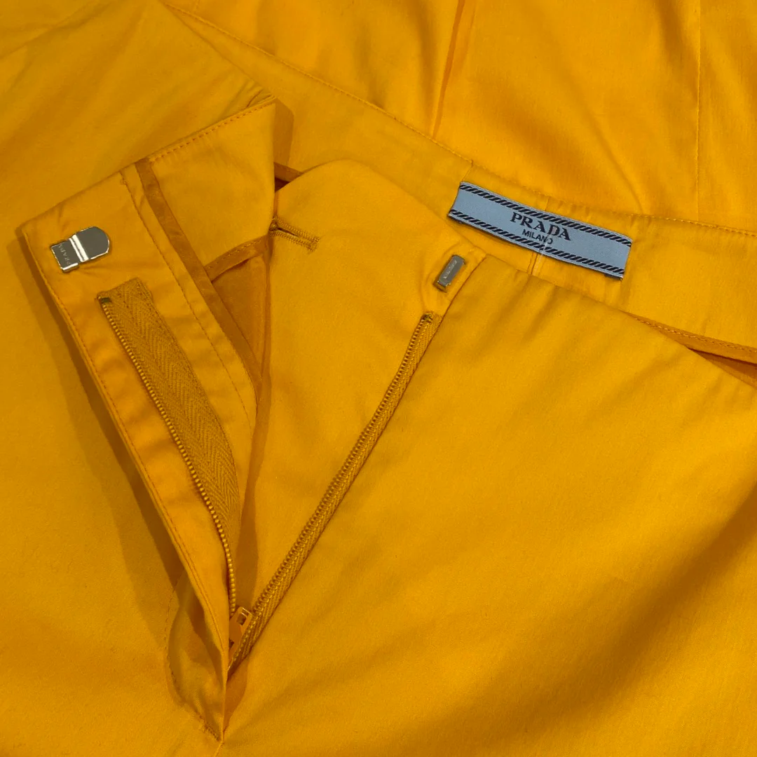 PRADA canary cotton low-waisted trousers - Image 4