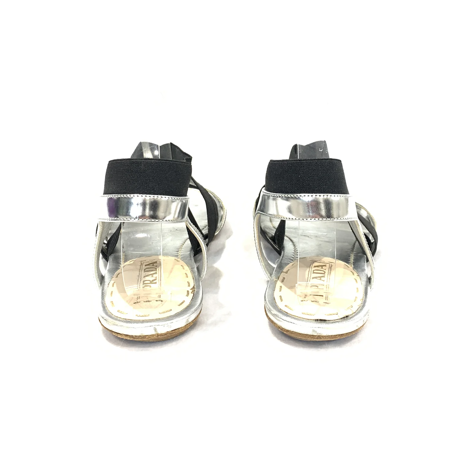 Prada silver and black sandals - Image 5